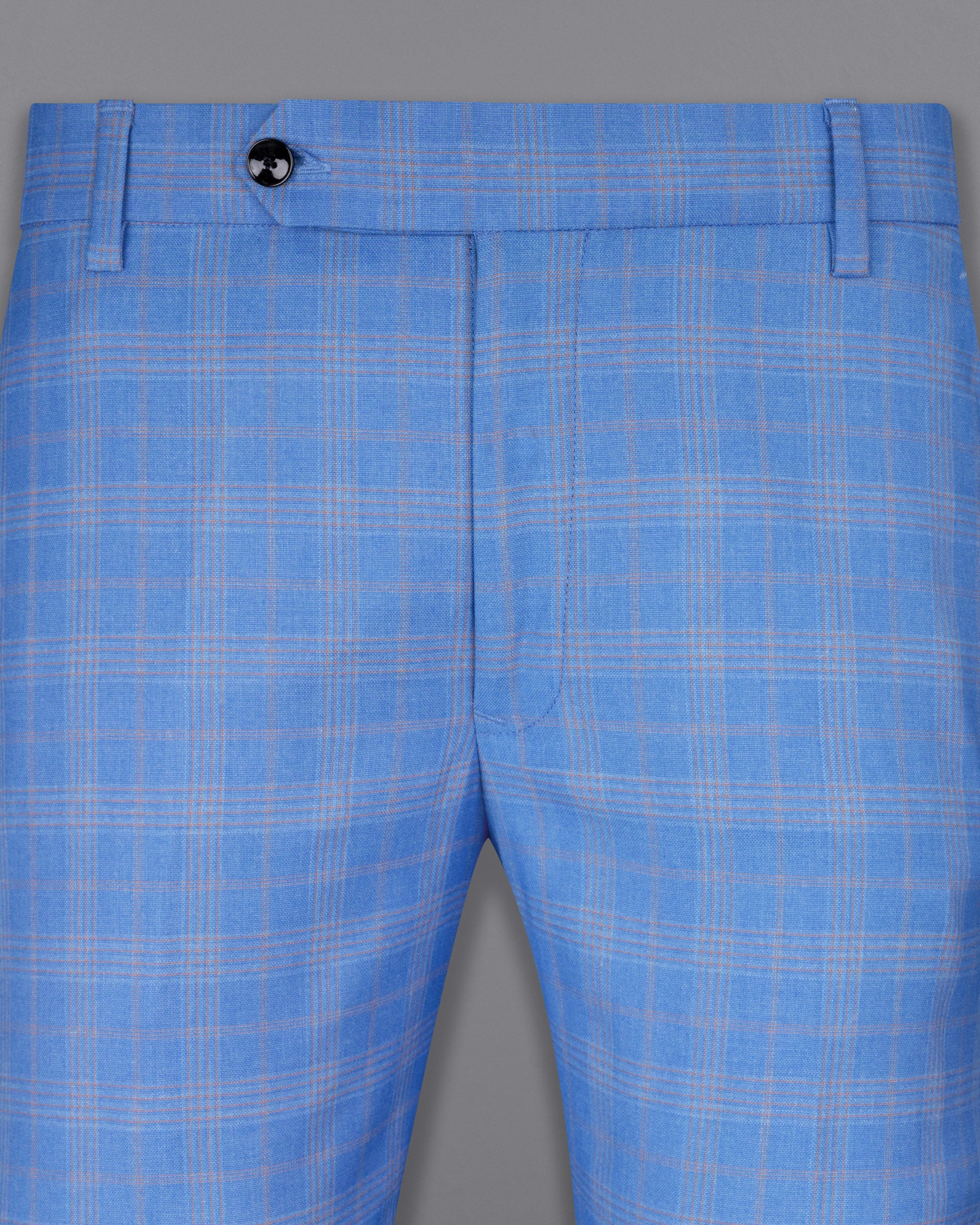 Jordy Blue Super fine Plaid Woolrich Pant T1636-28, T1636-30, T1636-32, T1636-34, T1636-36, T1636-38, T1636-40, T1636-42, T1636-44