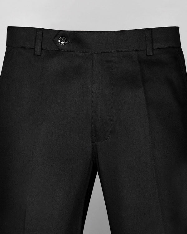 Buy Black High Waist Side Zipper Turn Up Cotton Linen Formal Trousers Online   Fablestreet
