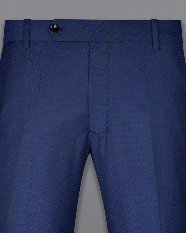 Rhino Blue Self design Textured Pant