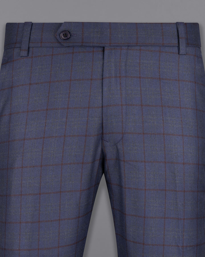 Buy Selected men regular fit windowpane pattern dress pants sky blue combo  Online  Brands For Less