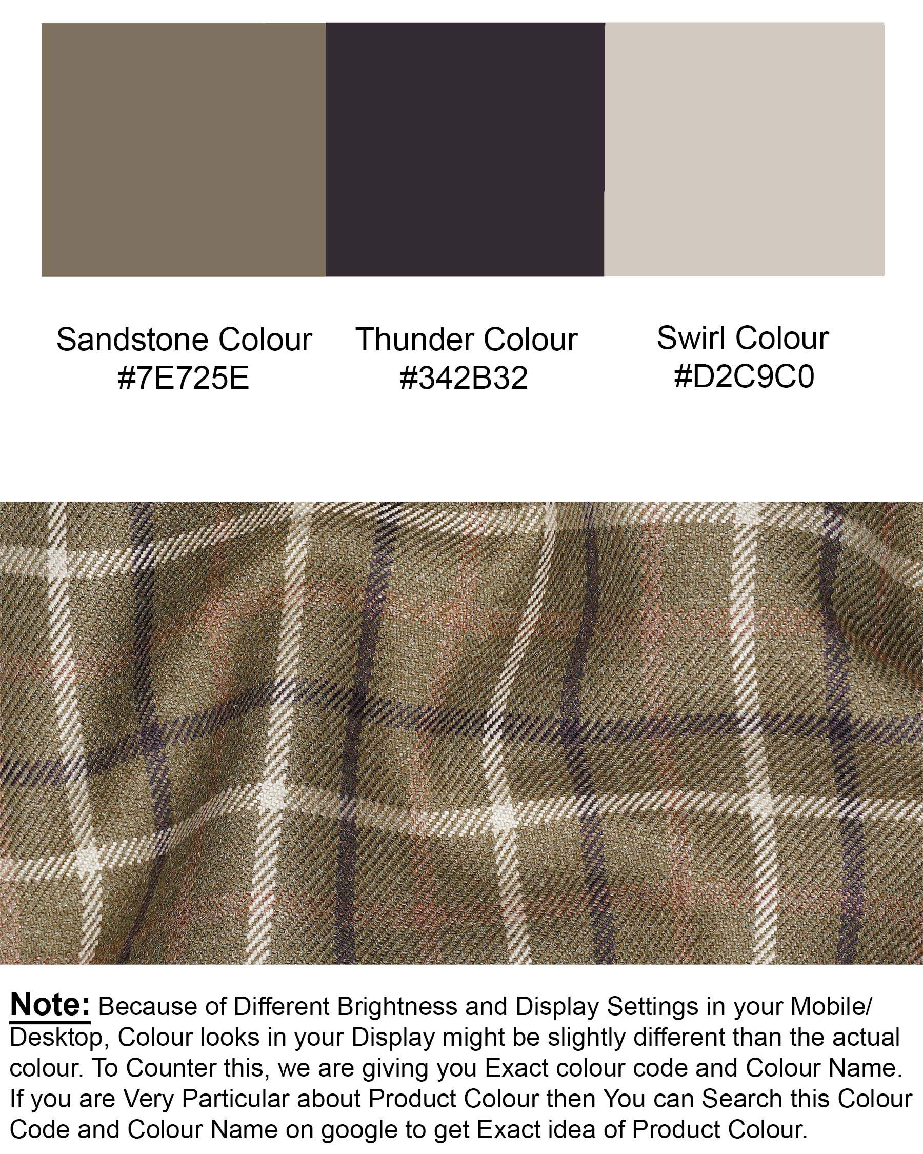 Sandstone Brown Plaid Pant T1886-28, T1886-30, T1886-32, T1886-34, T1886-36, T1886-38, T1886-40, T1886-42, T1886-44