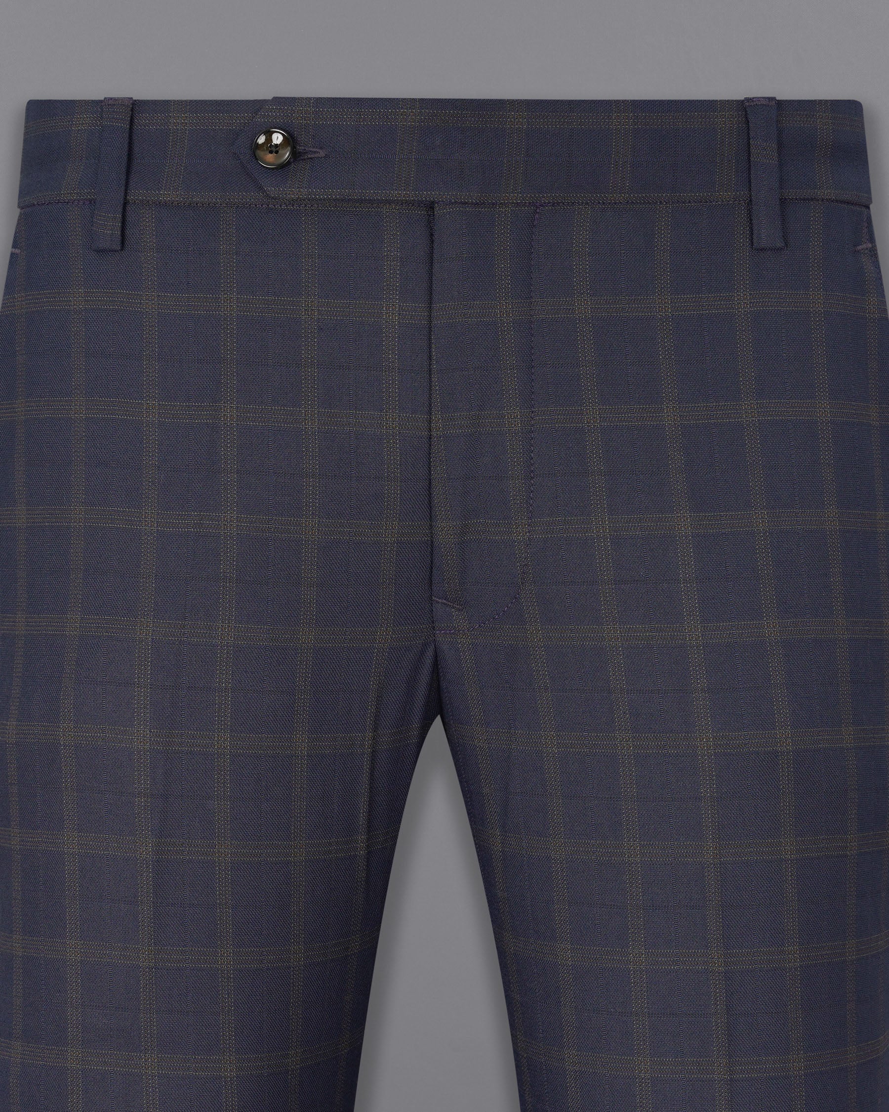 Gunmetal Blue Plaid Pant T1892-28, T1892-30, T1892-32, T1892-34, T1892-36, T1892-38, T1892-40, T1892-42, T1892-44