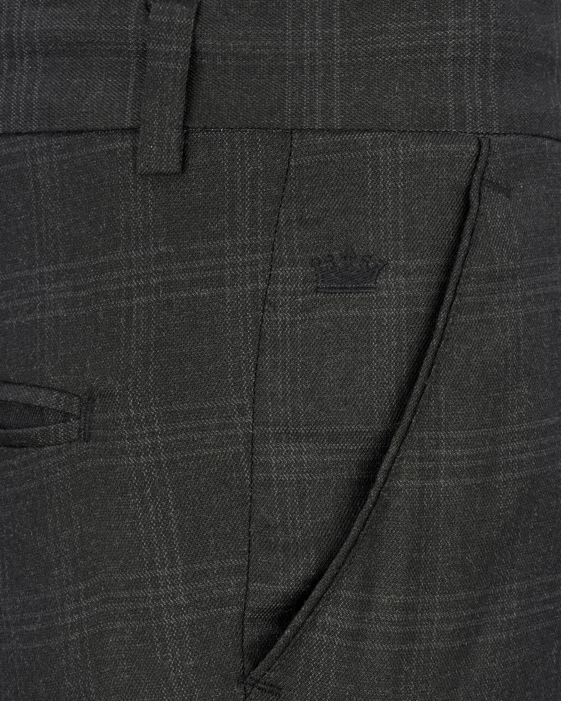 Charcoal Gray Plaid Pant T1947-28, T1947-30, T1947-32, T1947-34, T1947-36, T1947-38, T1947-40, T1947-42, T1947-44