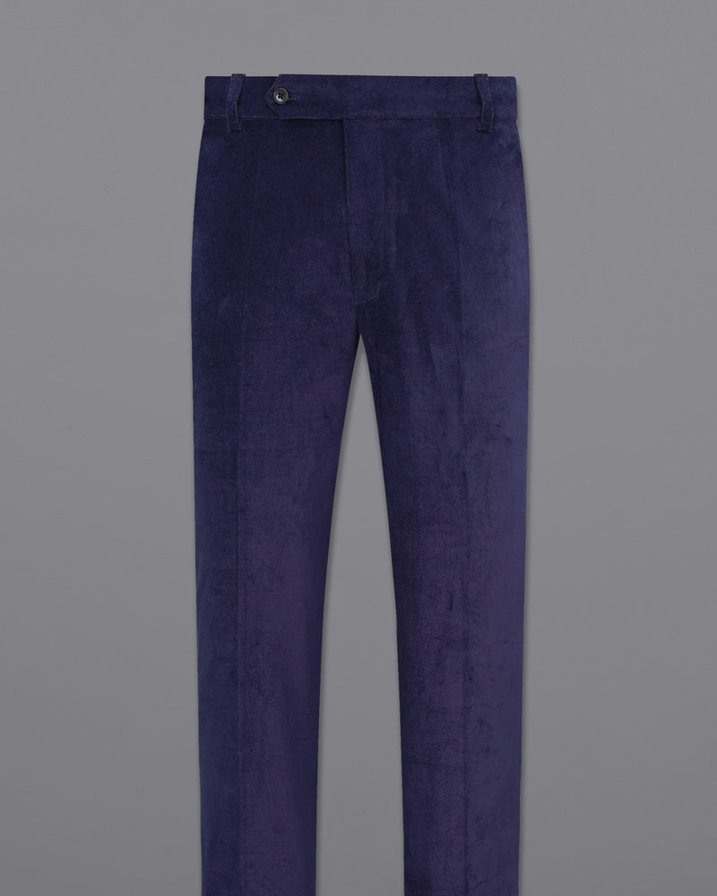 Navy blue velvet trousers for women and girl
