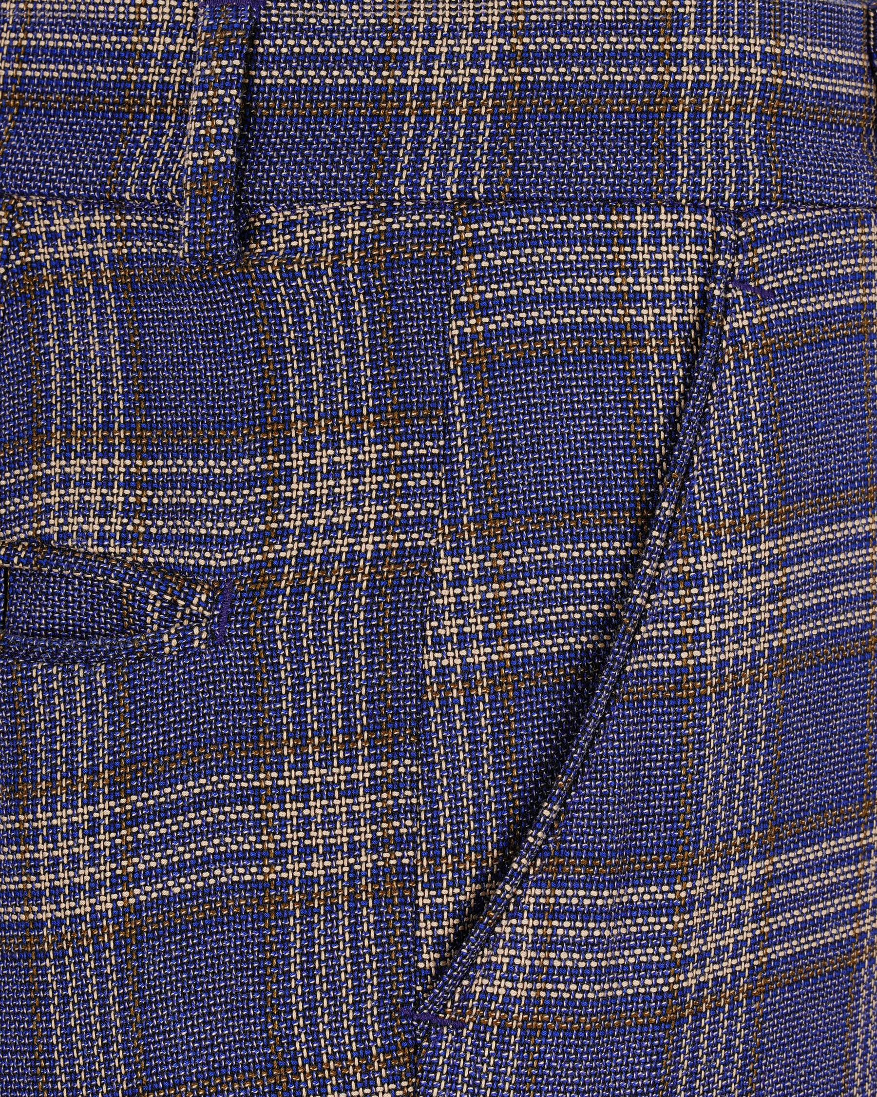 Meteorite Navy Blue with Tide Brown Plaid Pant T1969-28, T1969-30, T1969-32, T1969-34, T1969-36, T1969-38, T1969-40, T1969-42, T1969-44