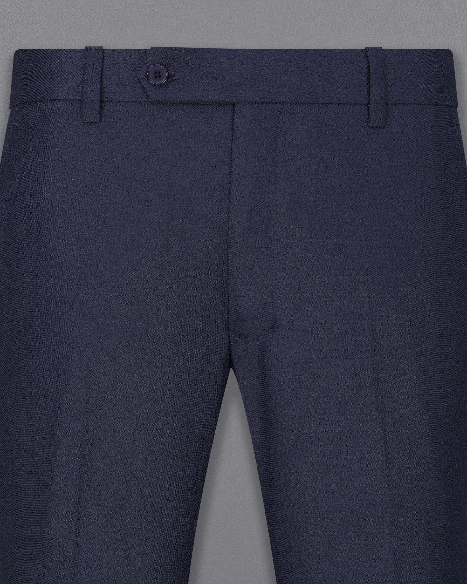 Formal Trouser: Check Men Navy Blue Cotton Formal Trouser at Cliths