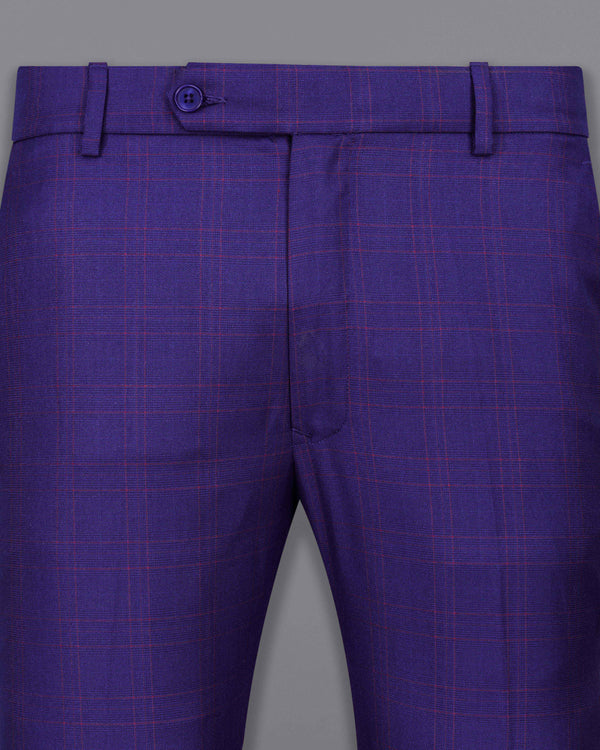 Christalle Blue with Fuchsia Pink Plaid Pant T2040-28, T2040-30, T2040-32, T2040-34, T2040-36, T2040-38, T2040-40, T2040-42, T2040-44