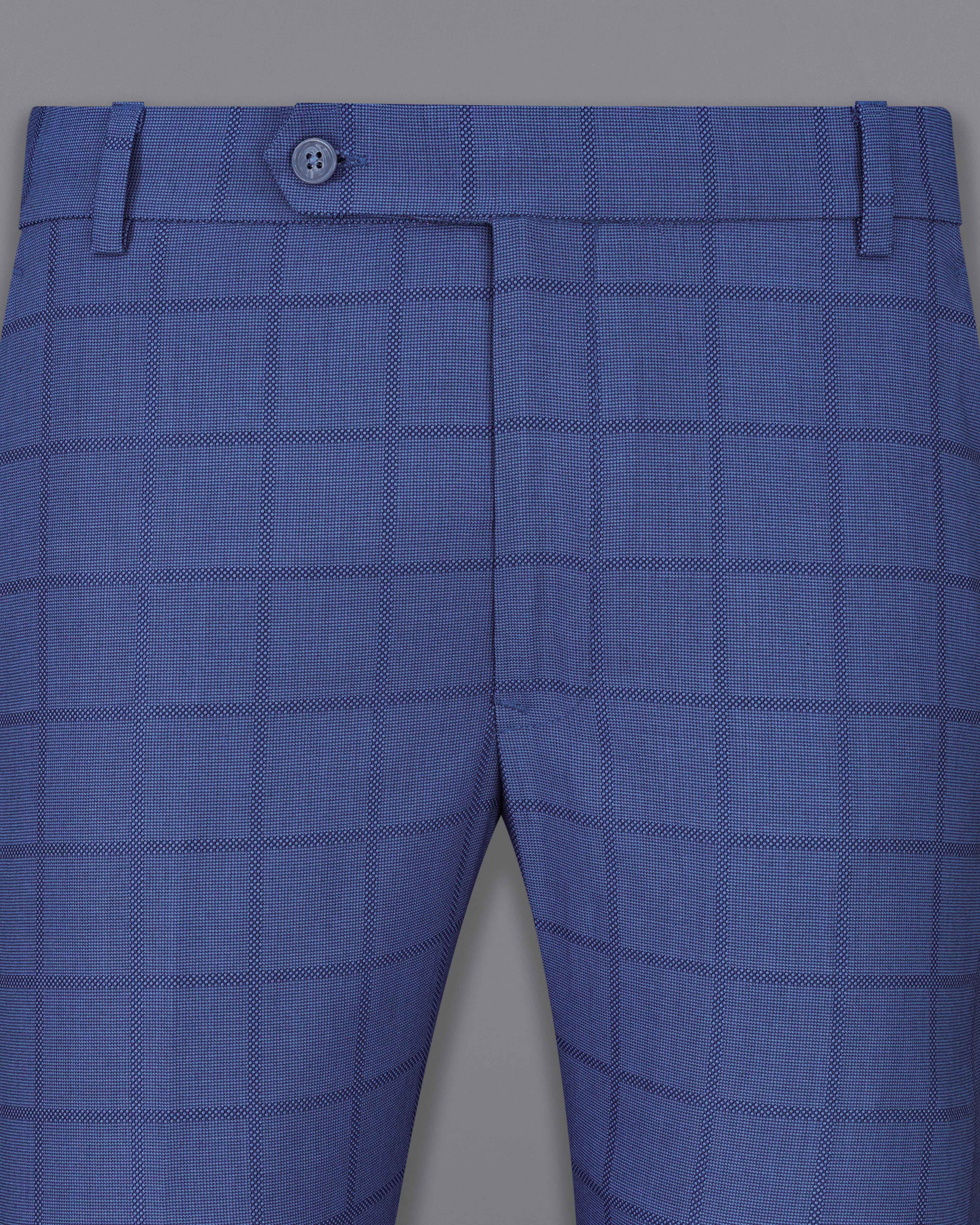 Chambray Blue Windowpane Pant T2048-28, T2048-30, T2048-32, T2048-34, T2048-36, T2048-38, T2048-40, T2048-42, T2048-44