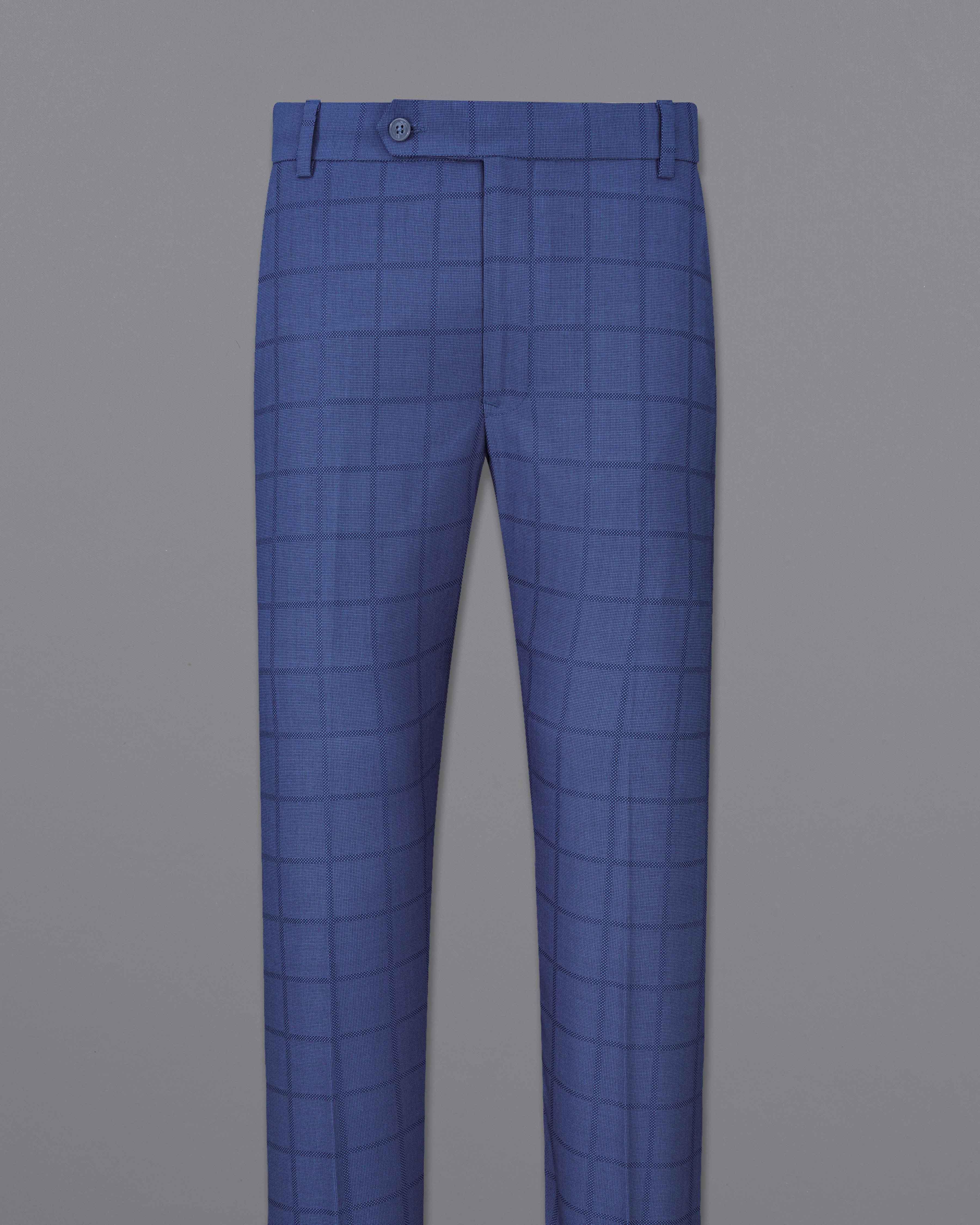 Chambray Blue Windowpane Pant T2048-28, T2048-30, T2048-32, T2048-34, T2048-36, T2048-38, T2048-40, T2048-42, T2048-44