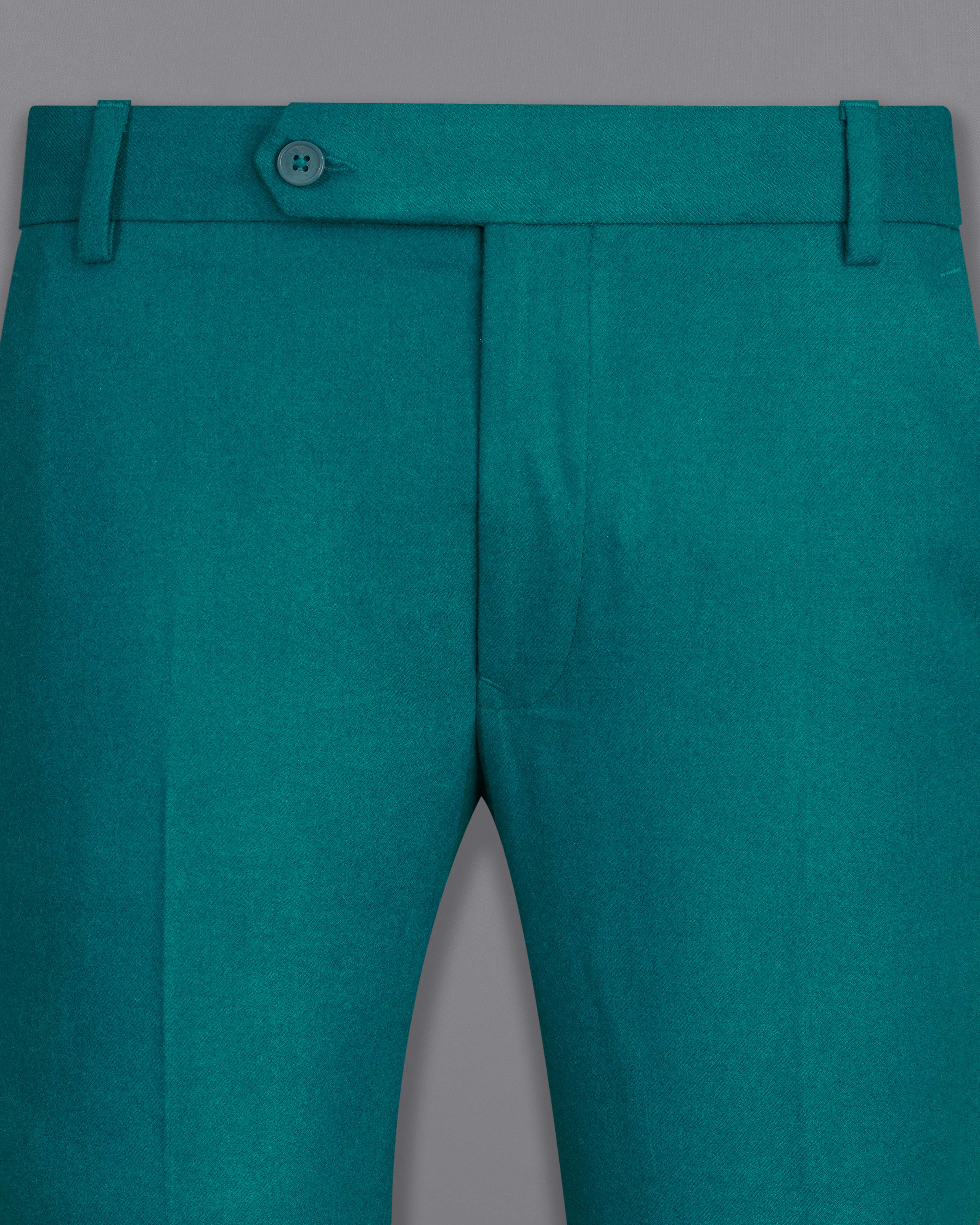 Turquoise Pure Wool Textured Pant T2068-28, T2068-30, T2068-32, T2068-34, T2068-36, T2068-38, T2068-40, T2068-42, T2068-44