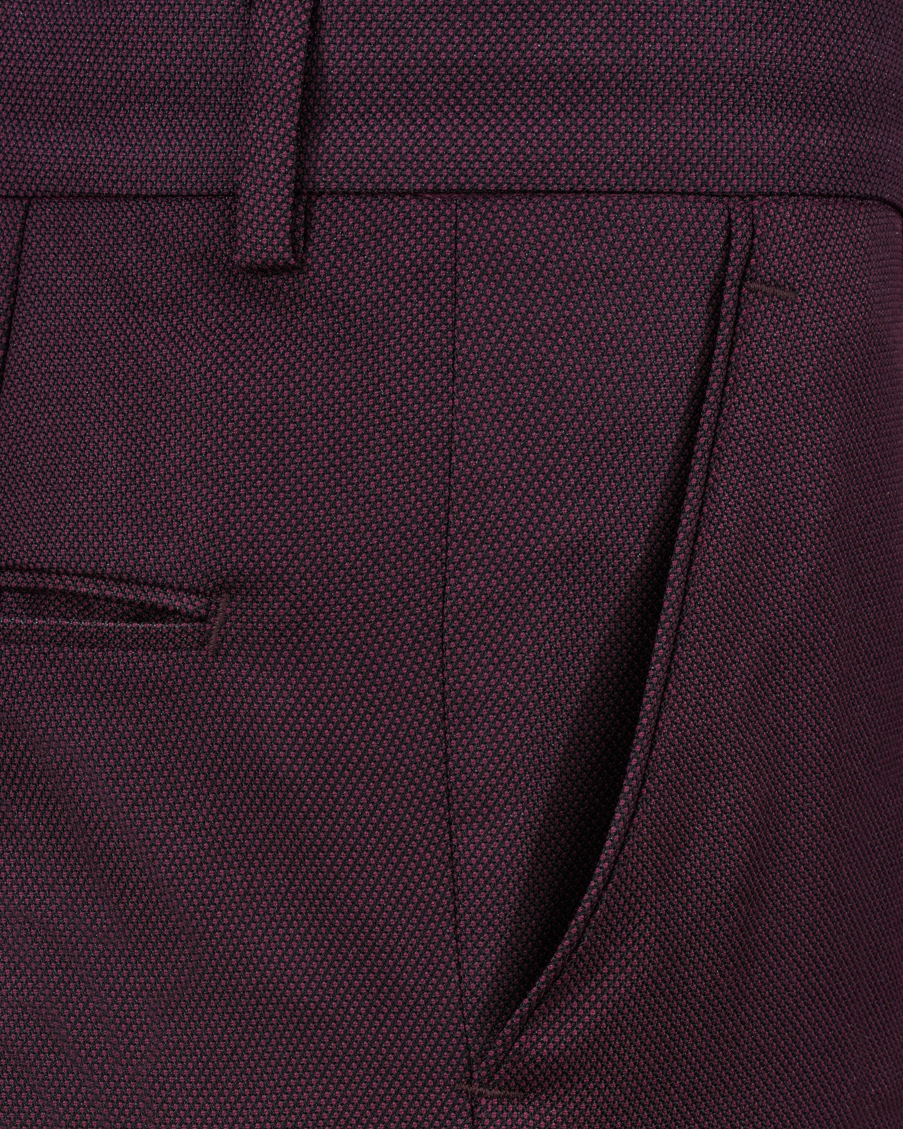 Eclipse Maroon Textured Pant