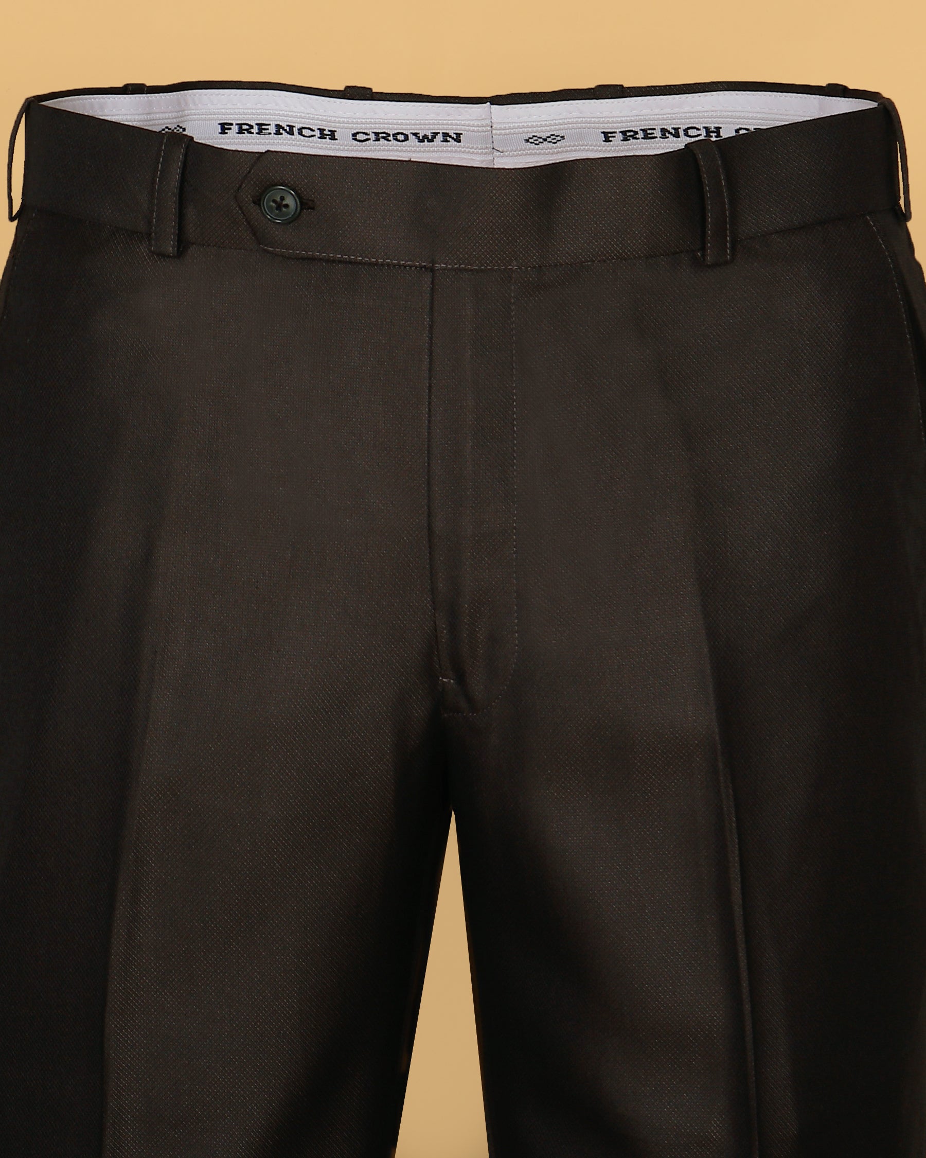 Walnut Brown Regular fit Tere-Rayon Formal Pant