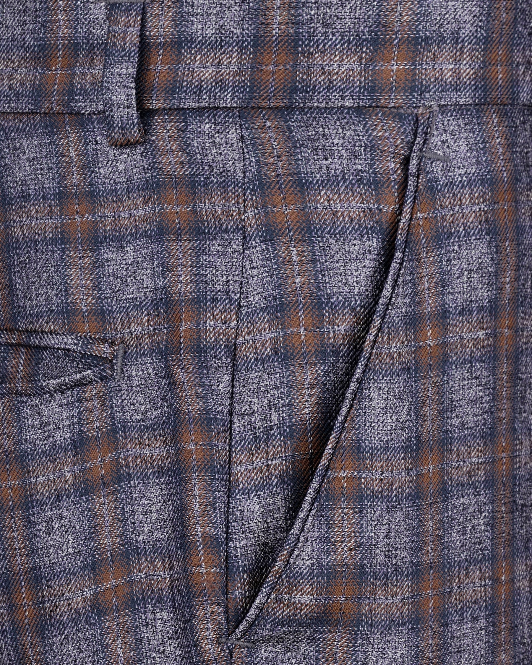 Martini Gray with Potters Brown Plaid Pant T2147-28, T2147-30, T2147-32, T2147-34, T2147-36, T2147-38, T2147-40, T2147-42, T2147-44

