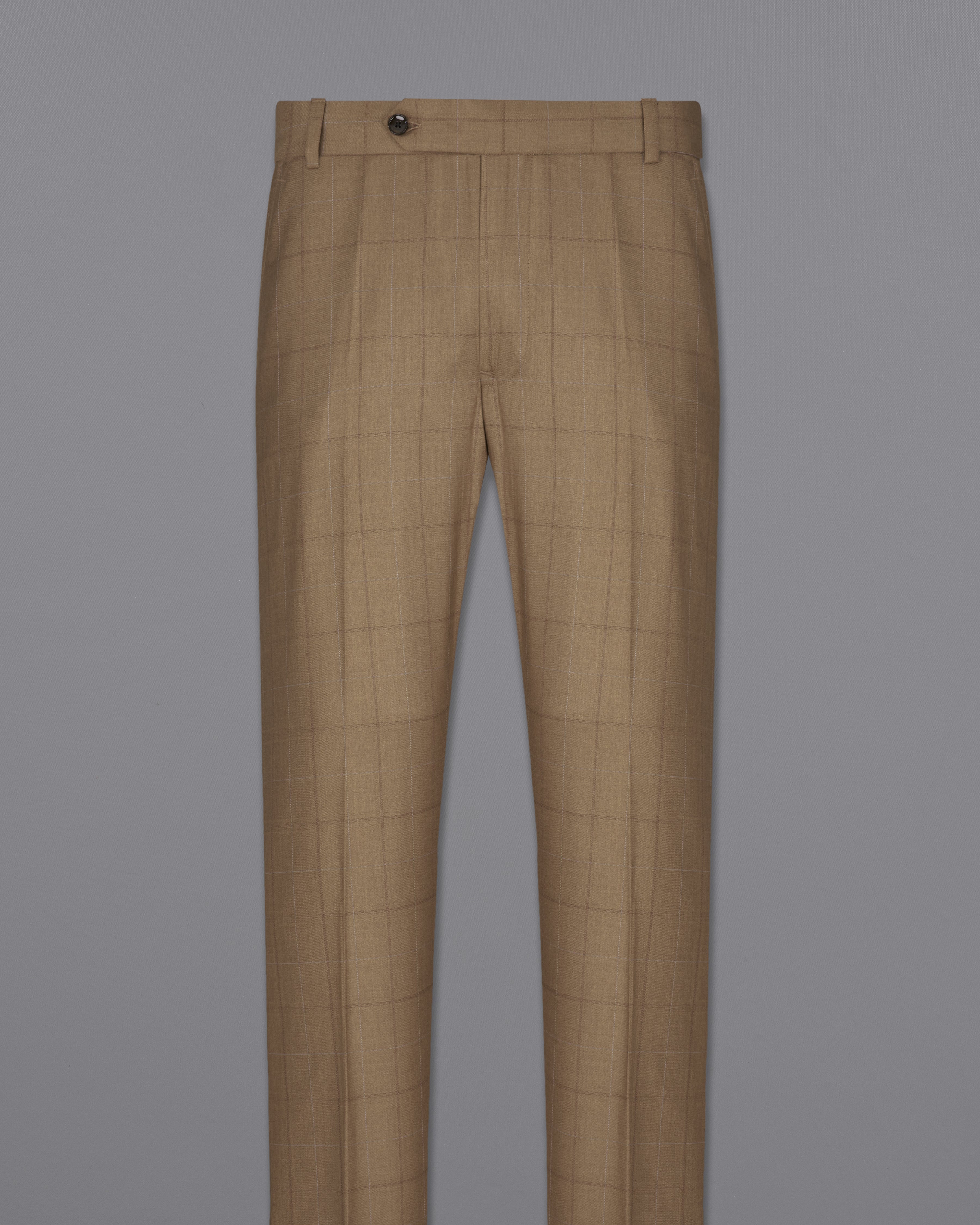 Dark Taupe Brown Windowpane Pant  T2246-28, T2246-30, T2246-32, T2246-34, T2246-36, T2246-38, T2246-40, T2246-42, T2246-44