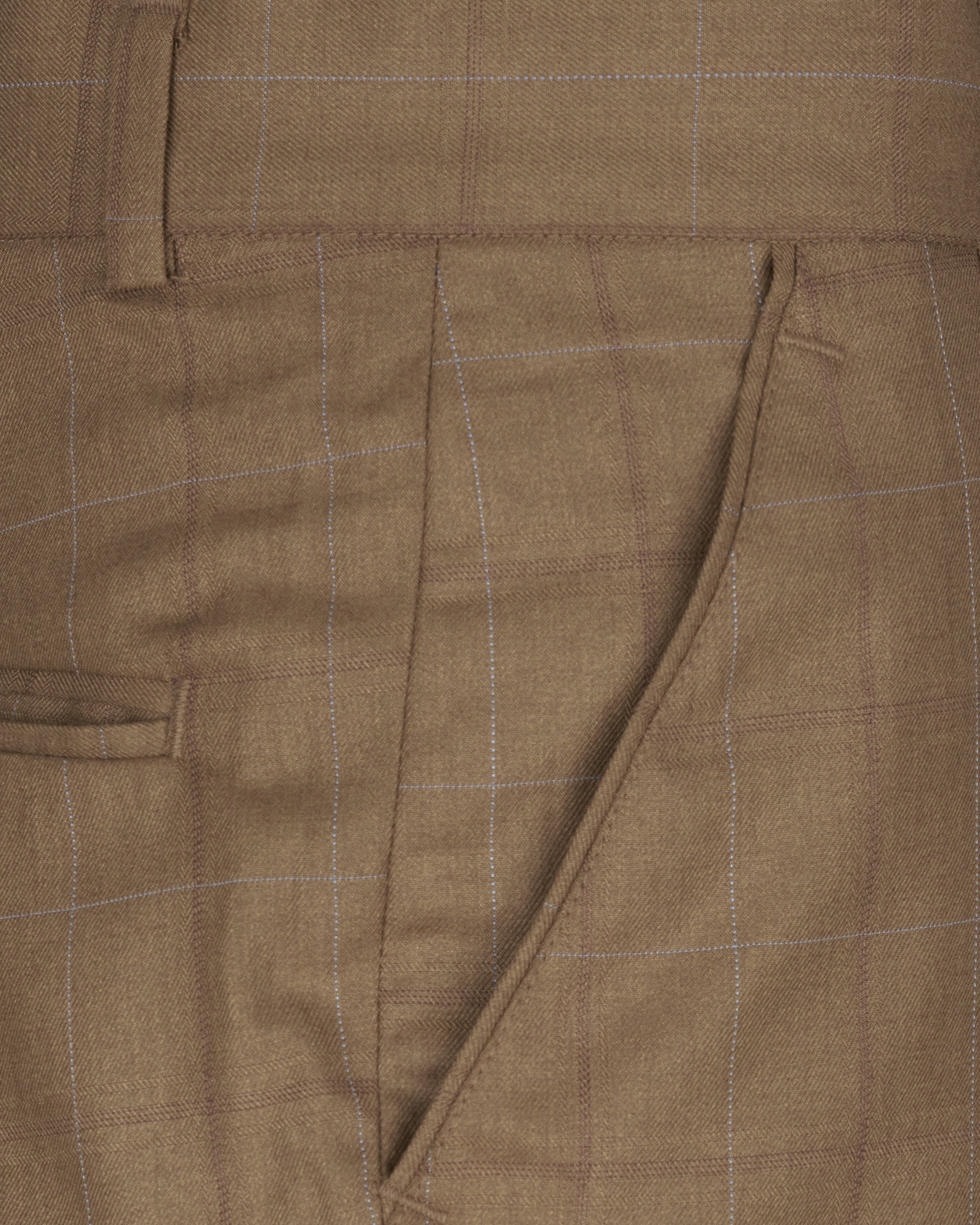 Dark Taupe Brown Windowpane Pant  T2246-28, T2246-30, T2246-32, T2246-34, T2246-36, T2246-38, T2246-40, T2246-42, T2246-44