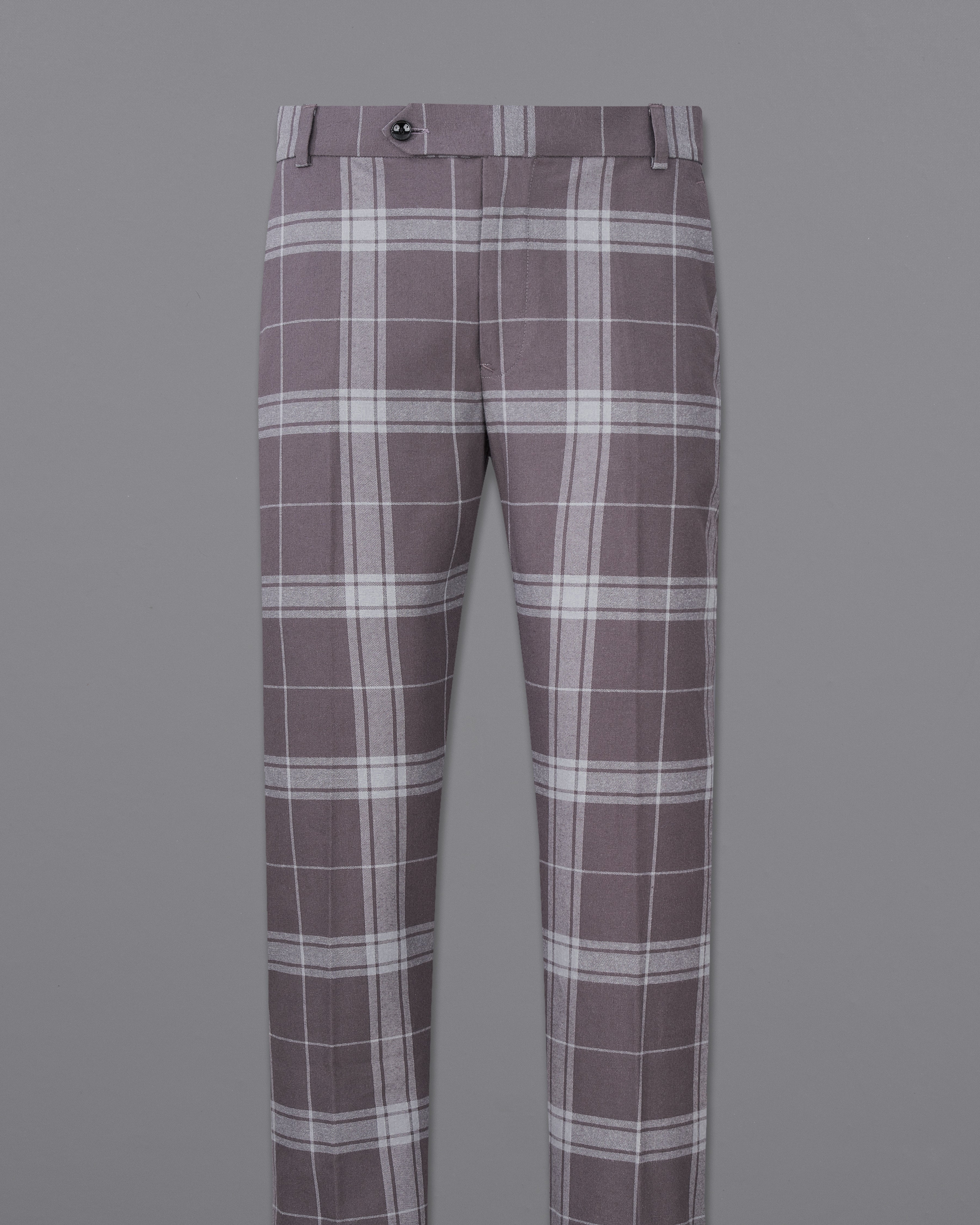 Tundora Brown with Star Dust Gray Plaid Premium Cotton Pant T2338-28, T2338-30, T2338-32, T2338-34, T2338-36, T2338-38, T2338-40, T2338-42, T2338-44