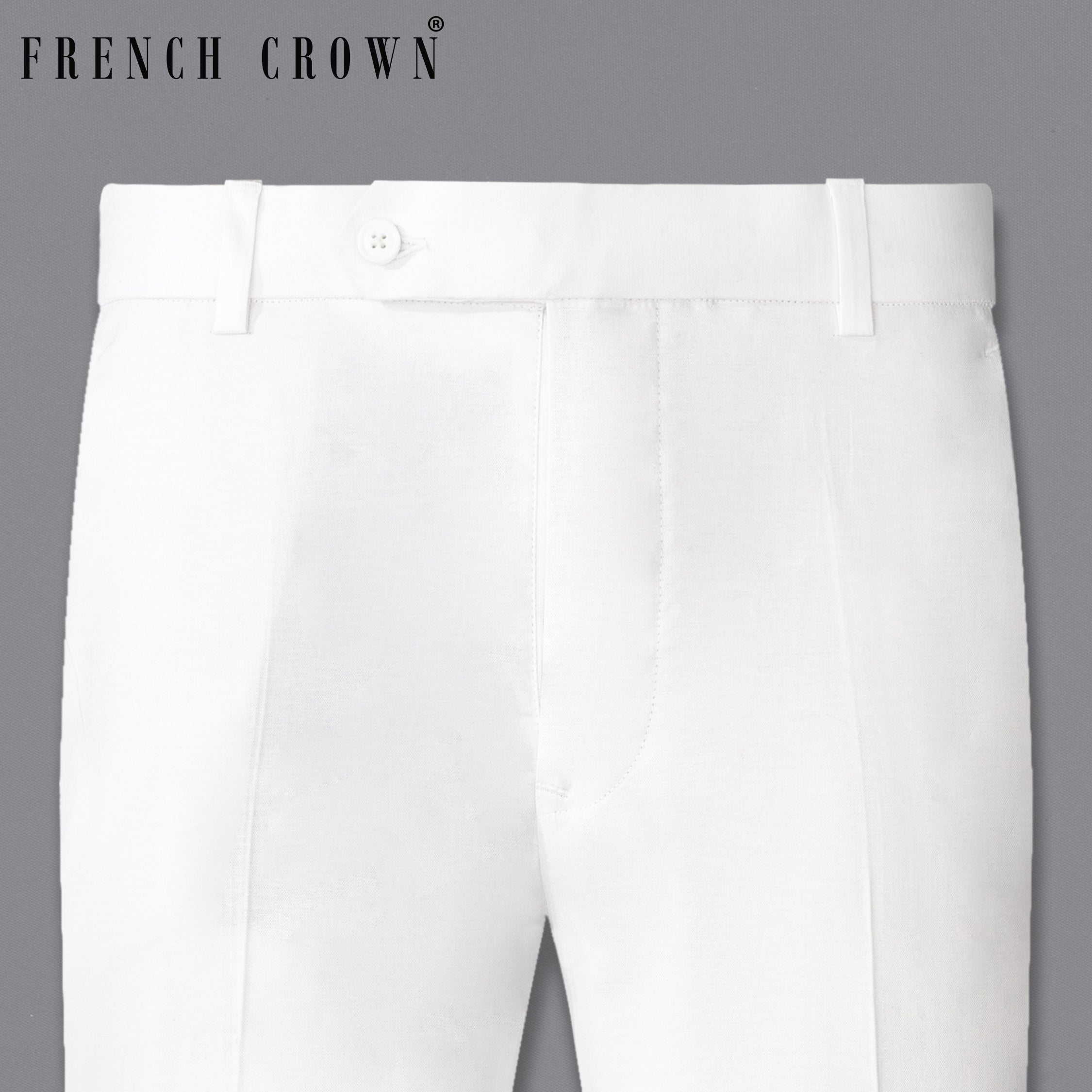 Bright White Luxurious Linen Pant T2353-28, T2353-30, T2353-32, T2353-34, T2353-36, T2353-38, T2353-40, T2353-42, T2353-44