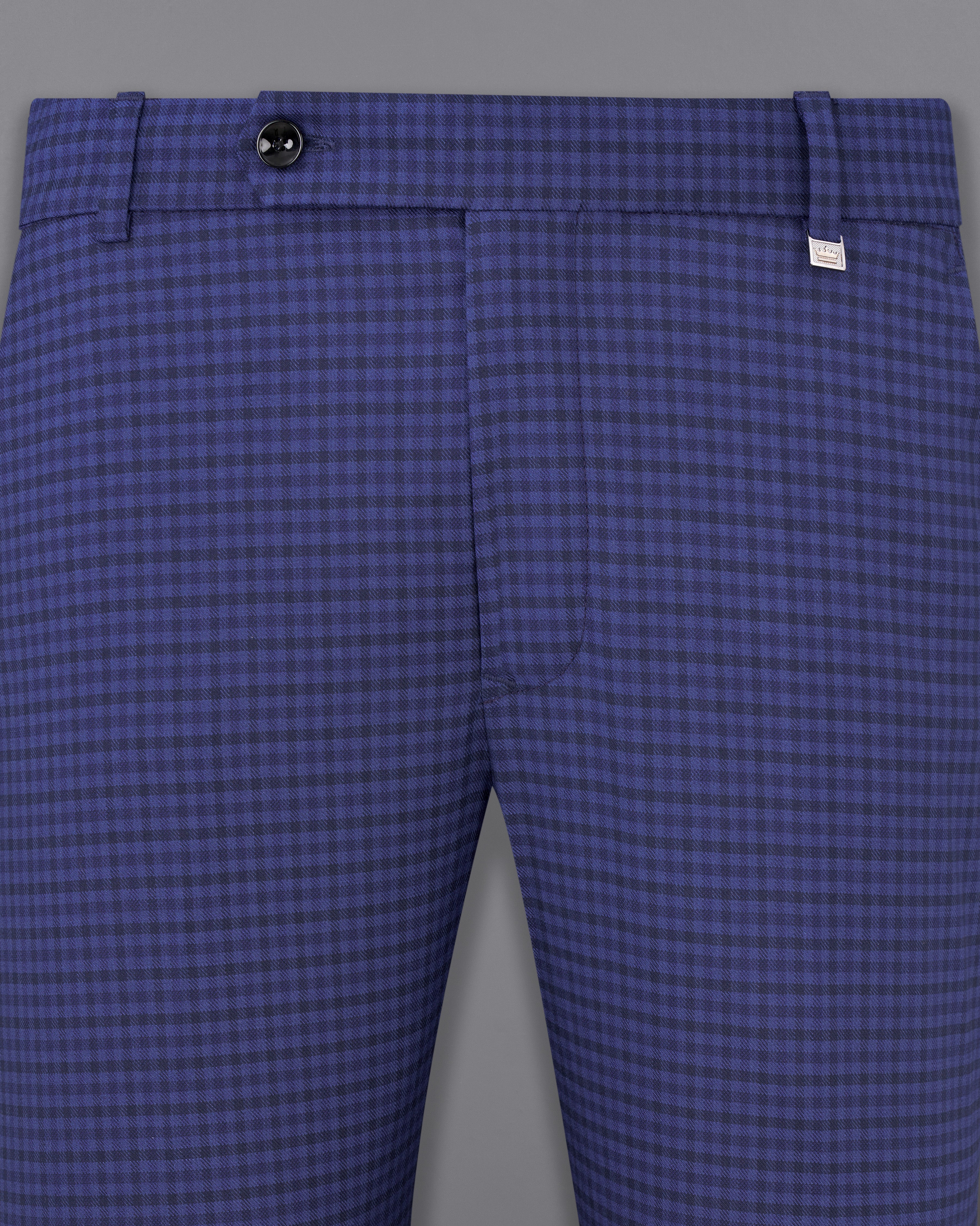 Victoria Blue Gingham Checkered Pants T2494-28, T2494-30, T2494-32, T2494-34, T2494-36, T2494-38, T2494-40, T2494-42, T2494-44