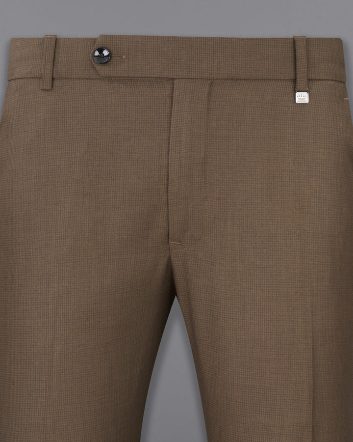 Terry Wool Self Checked Pant Fabric Use For Trouser
