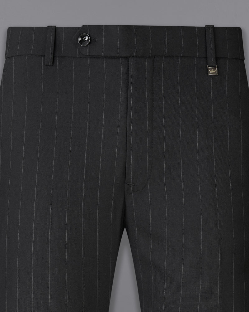 Charcoal Gray Stripes Premium TerryRayon Pant For Men