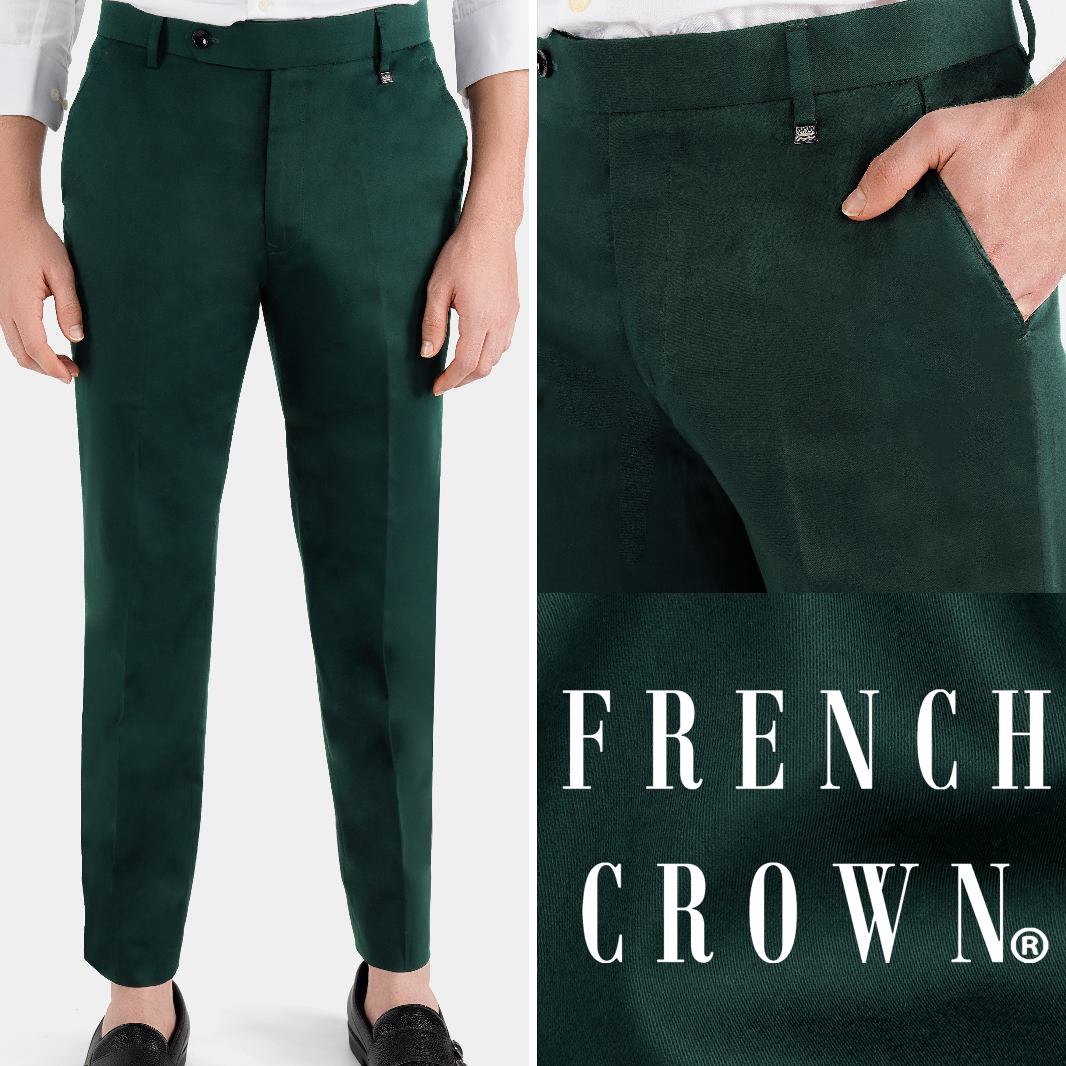 Tracksuit trousers for men and women in asparagus green cotton