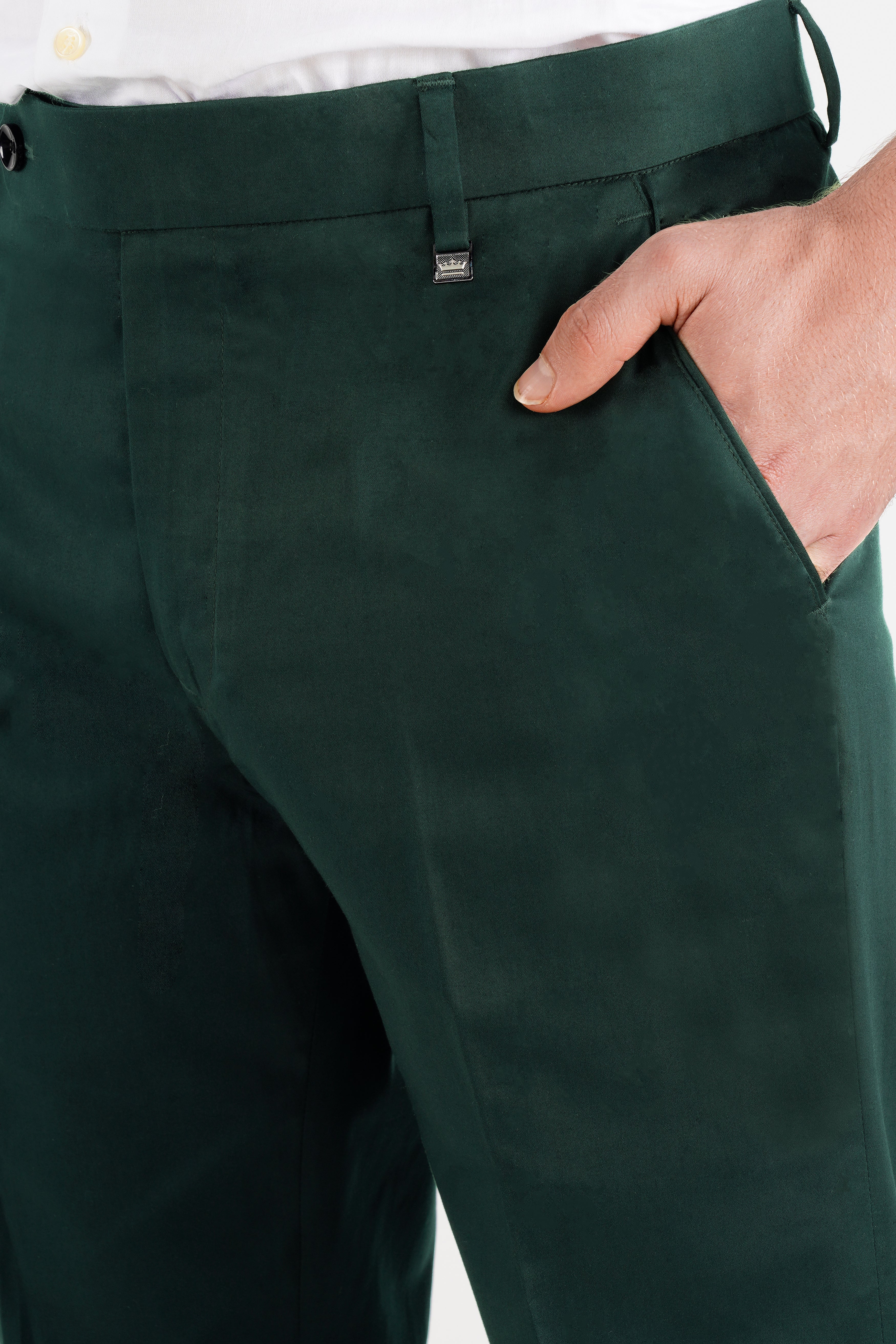 Green Pants For Men Male Casual Business Solid Slim Pants Zipper Fly Pocket  Cropped Pencil Pant Trousers - Walmart.com