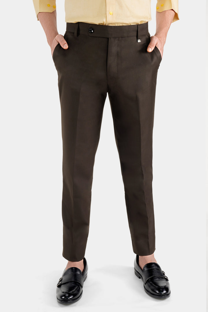 Brown Undyed Glen Plaid Wool Pleated Trousers – Timothy Everest