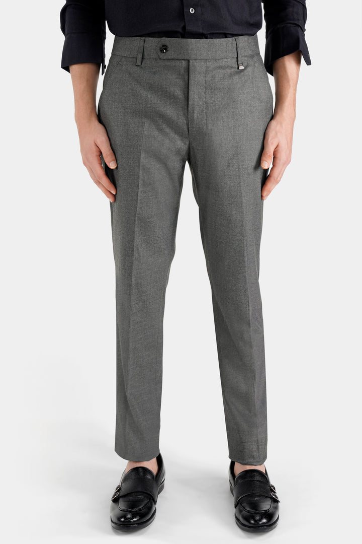 Textured Formal Trousers In Grey B95 Term