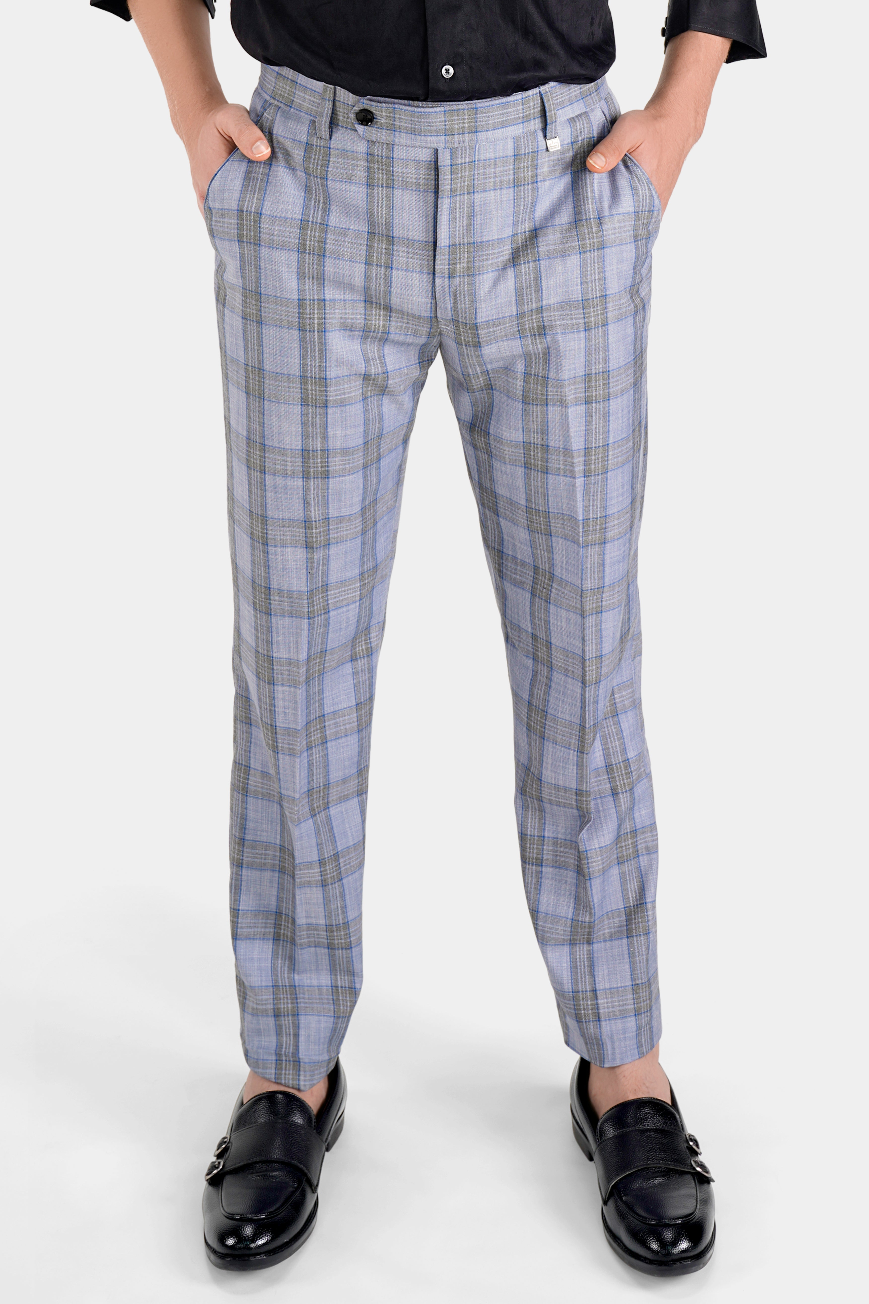 Trenton Gray Plaid Slim-Fit Pants | Grey pants outfit, Slim fit pants,  Workout pants