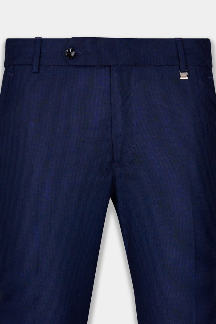 NAVY WOOL RICH PANT