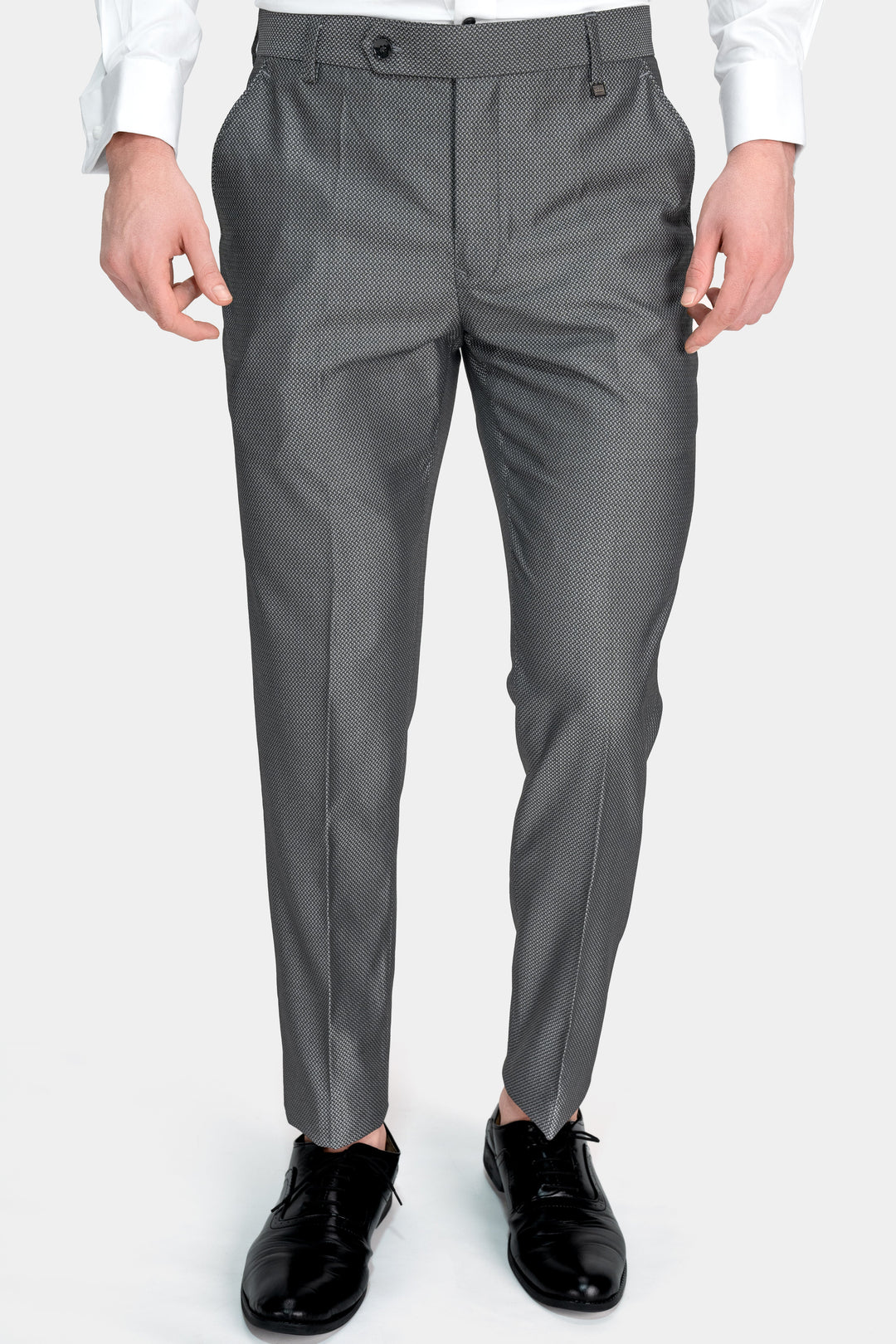 Grey Windowpane Pants