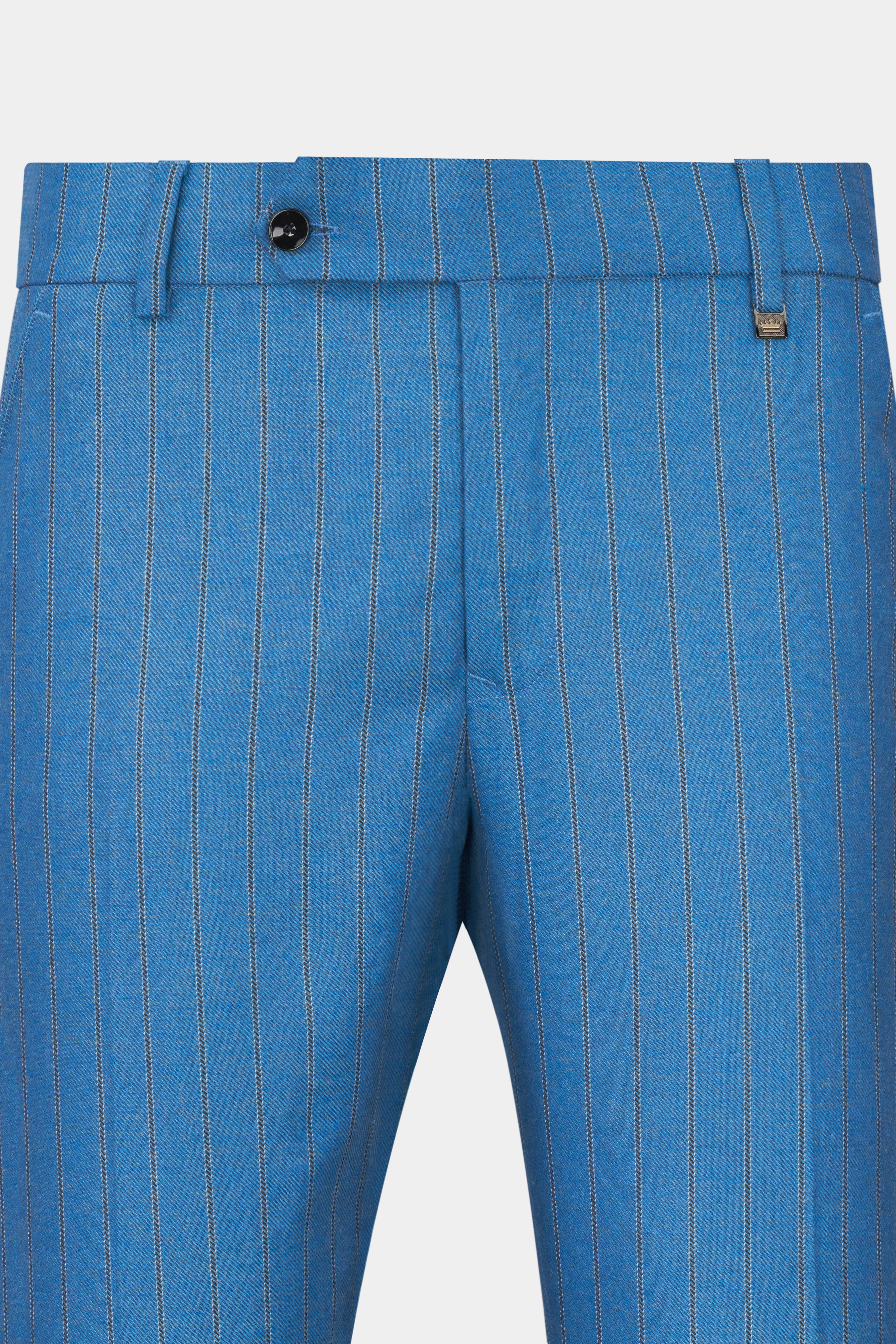 Wedgewood Blue Subtle Striped Tweed Pant T2766-28, T2766-30, T2766-32, T2766-34, T2766-36, T2766-38, T2766-40, T2766-42, T2766-44