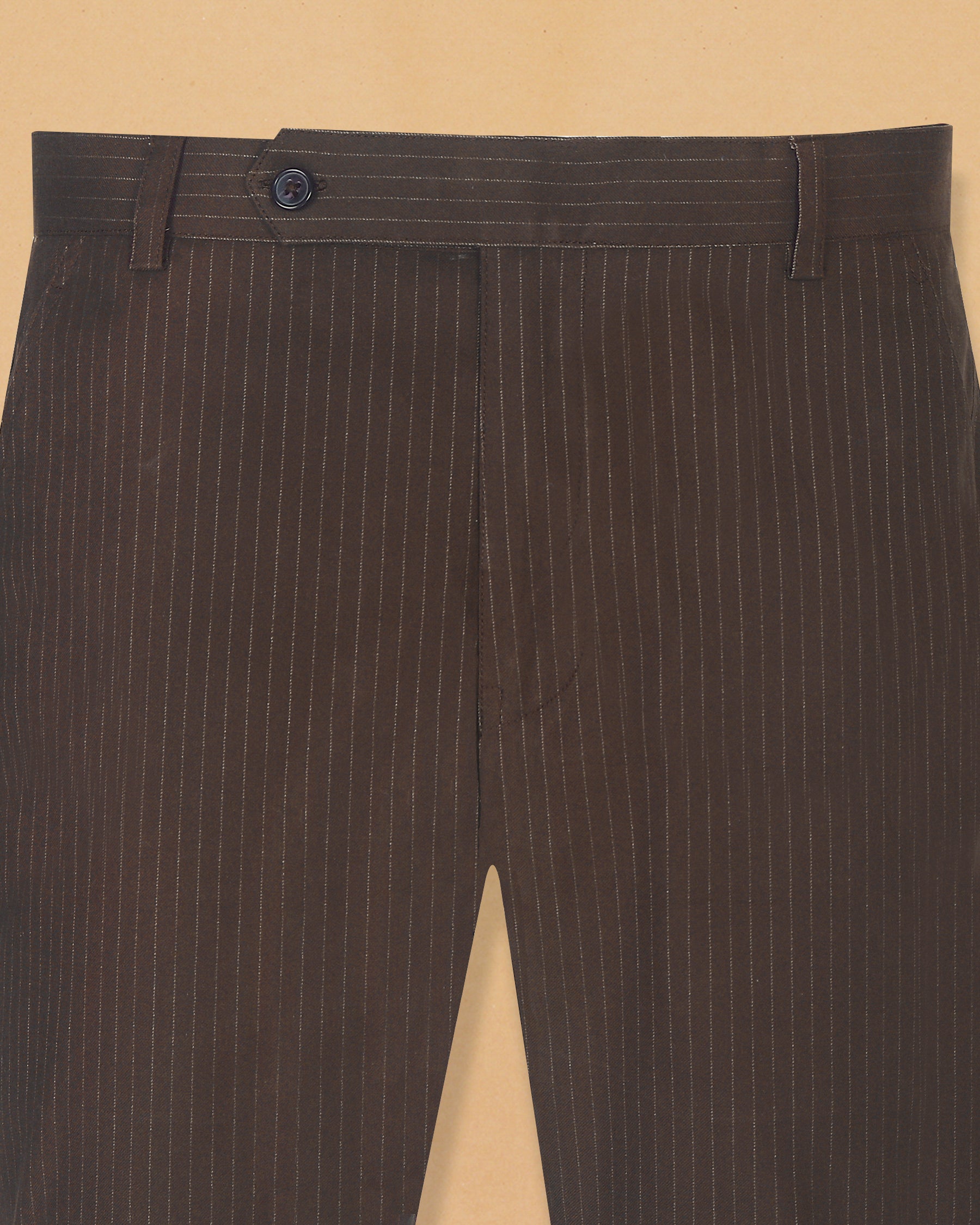 Brown Striped Heavyweight Regular fit Cotton Pant T353-28, T353-30, T353-34, T353-32