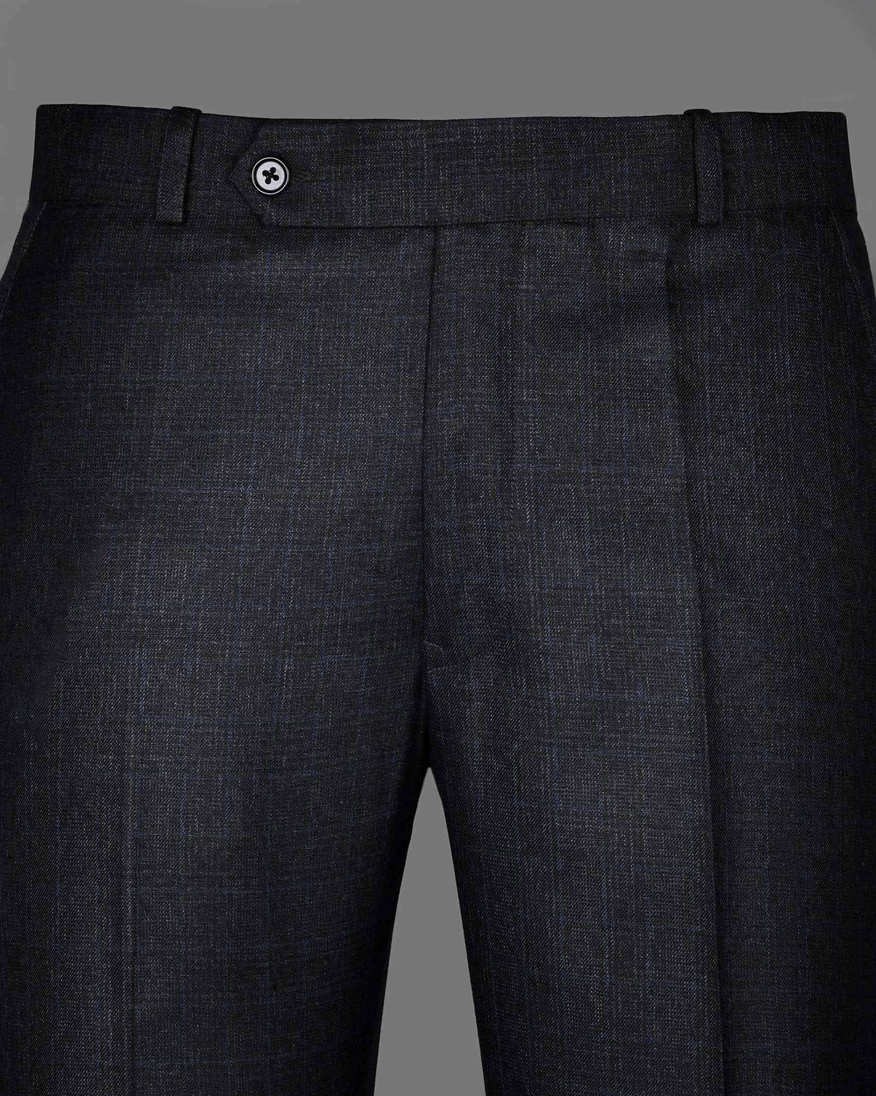 Charcoal Subtle Plaid Wool Blend Pant T530-28, T530-44, T530-32, T530-42, T530-30, T530-34, T530-36, T530-38, T530-40