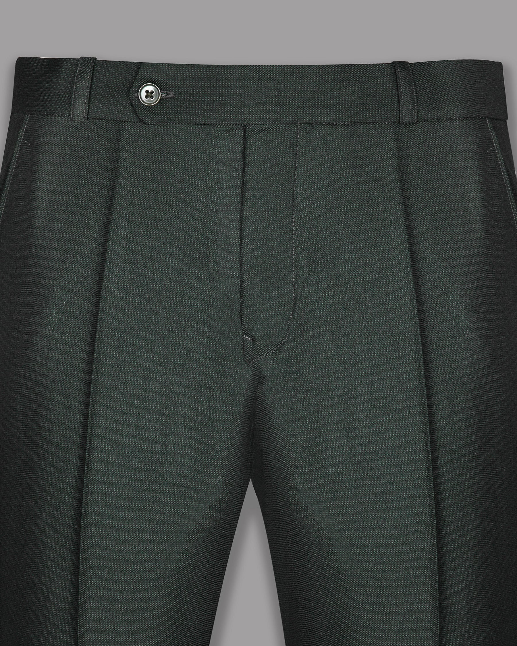 Emerald Green Micro Dotted Wool Blend Formal Pant T575-28, T575-40, T575-42, T575-30, T575-32, T575-34, T575-36, T575-38, T575-44