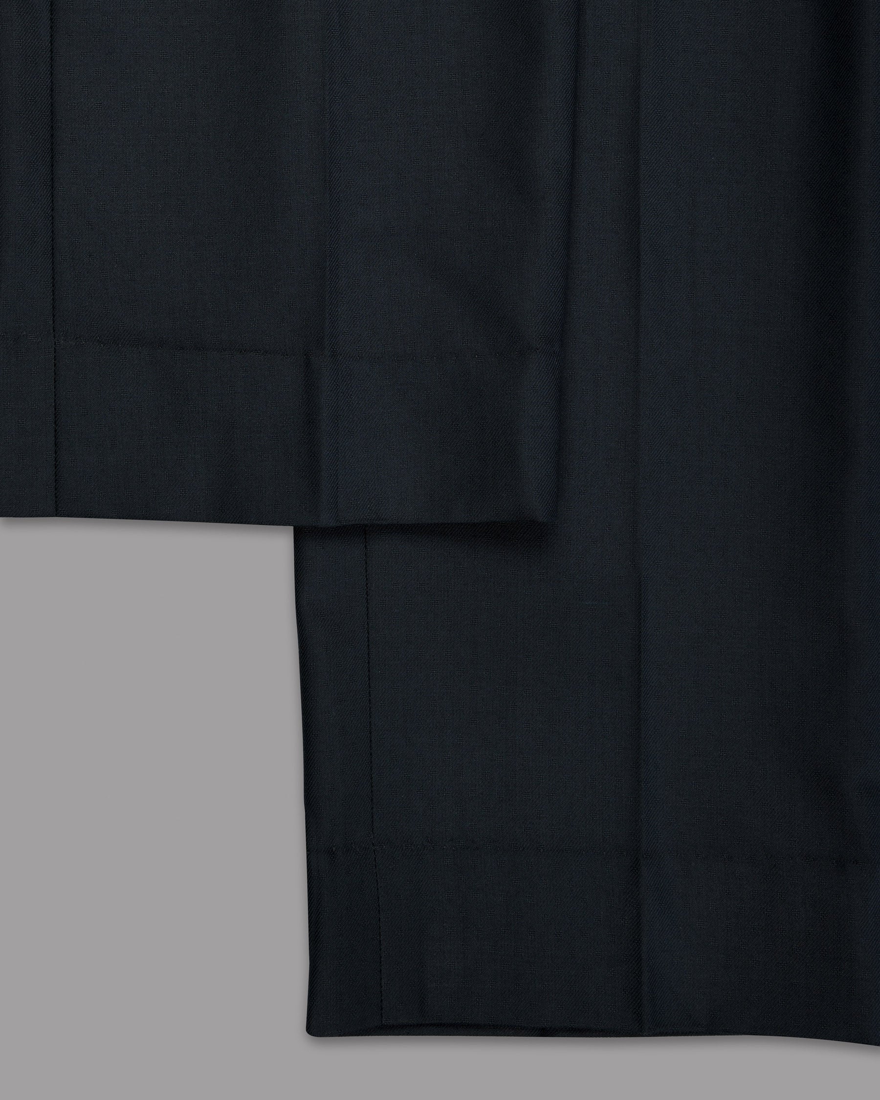 Jade Black Subtle Dobby Wool Rich Pant