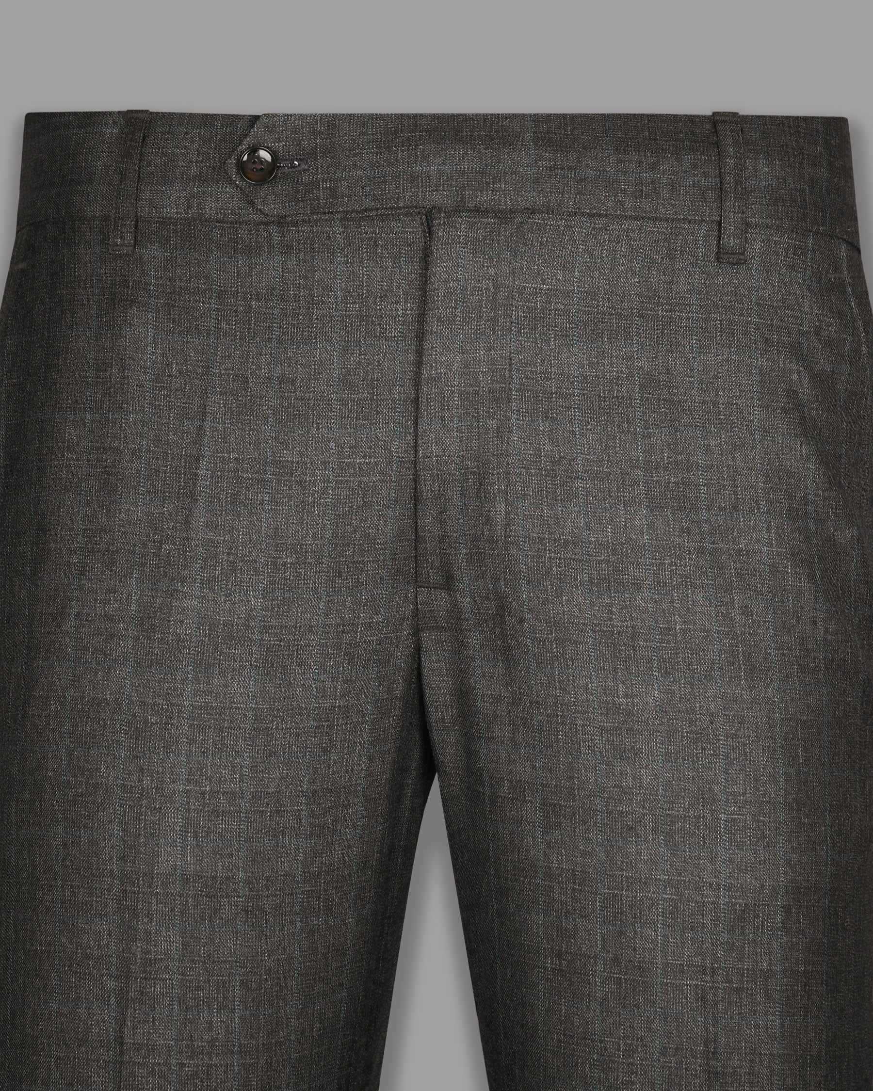 Grizzle Grey Subtle Windowpane Wool Rich Pant T698-40, T698-36, T698-38, T698-28, T698-34, T698-32, T698-30, T698-42, T698-44