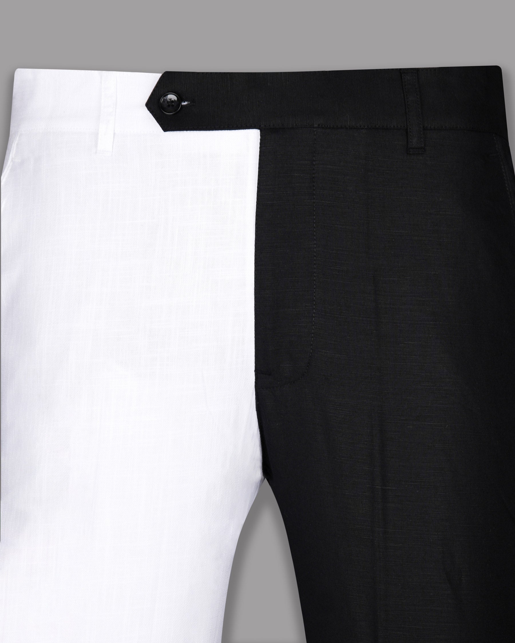 Half white and Half Black Premium Linen Sports Pant T701-38, T701-44, T701-40, T701-30, T701-28, T701-32, T701-34, T701-42, T701-36