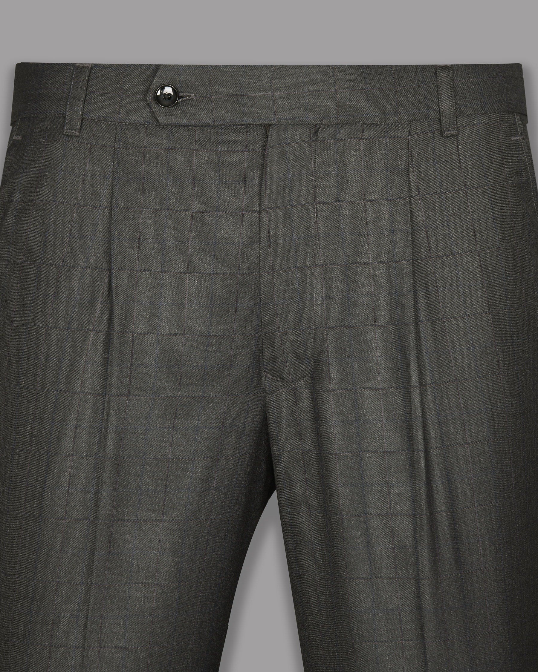 Lead Grey tonal windowpane Wool blend Pant T723-28, T723-30, T723-34, T723-38, T723-40, T723-32, T723-42, T723-44, T723-36