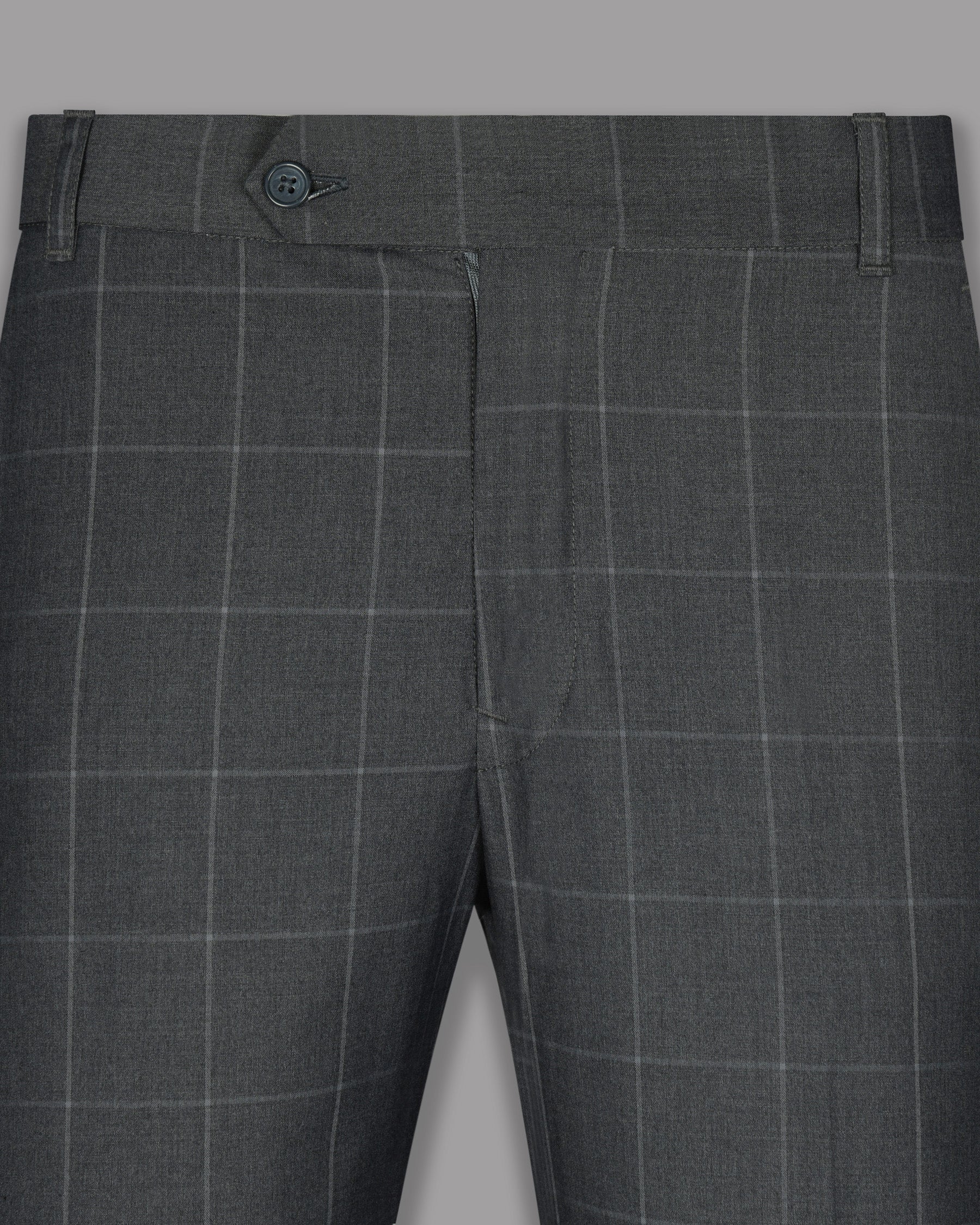 Grey Windowpane Wool Blend Pant T763-28, T763-30, T763-32, T763-34, T763-36, T763-38, T763-40, T763-42, T763-44