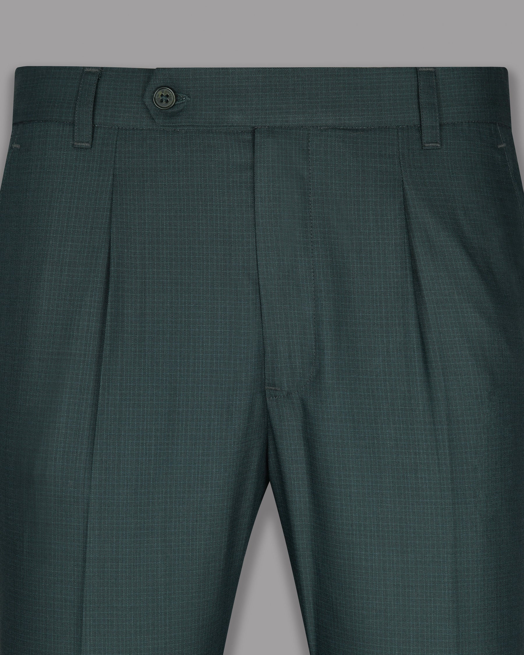 Peacock Green Micro Checked Wool Blend Pant T774-P-28, T774-P-30, T774-P-32, T774-P-34, T774-P-36, T774-P-38, T774-P-40, T774-P-42, T774-P-44