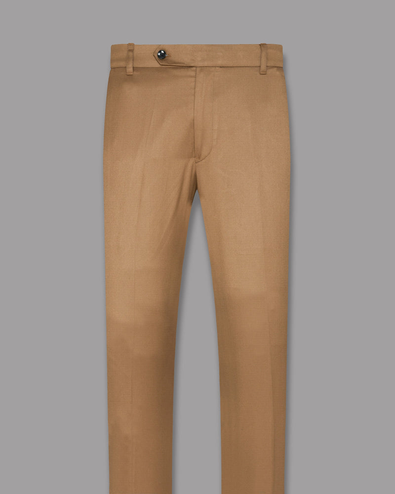 CAMEL BROWN WOOL RICH PANT