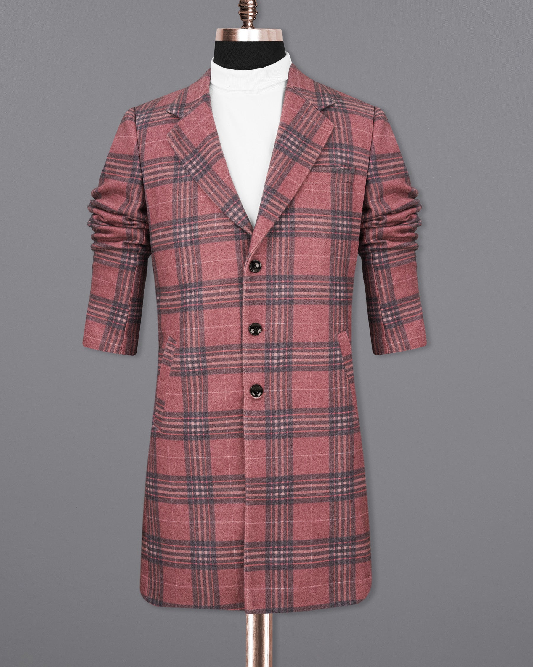 Cordovan Plaid Trench Coat TCB1869-SB-36, TCB1869-SB-38, TCB1869-SB-40, TCB1869-SB-42, TCB1869-SB-44, TCB1869-SB-46, TCB1869-SB-48, TCB1869-SB-50, TCB1869-SB-52, TCB1869-SB-54, TCB1869-SB-56, TCB1869-SB-58, TCB1869-SB-60