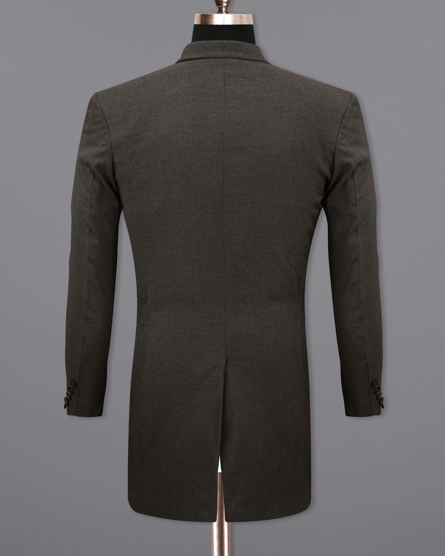Acadia Grey Textured Premium Cotton Double-Breasted-Suits for Men.