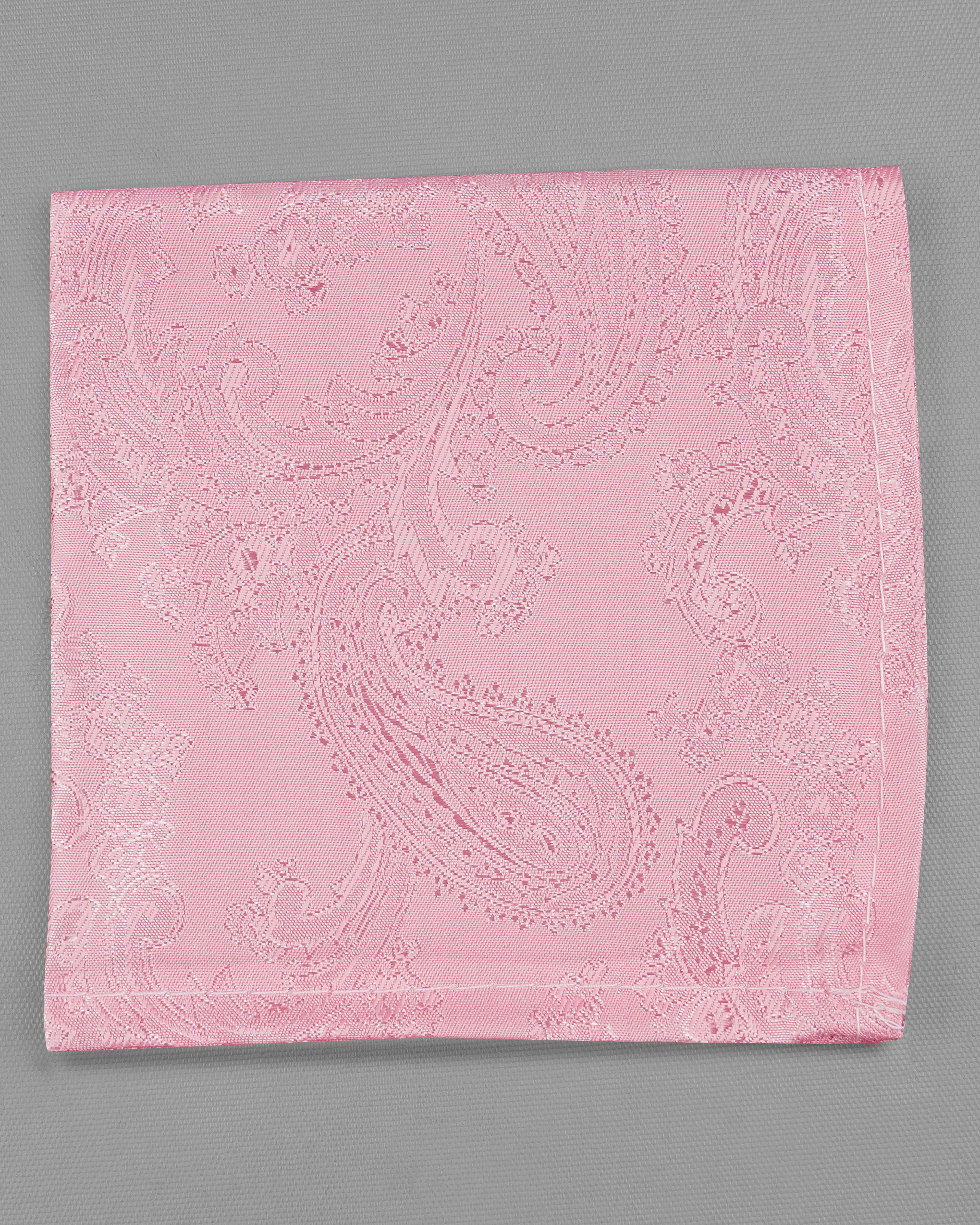 Careys Pink Paisley Jacquard Tie with Pocket Square TP038