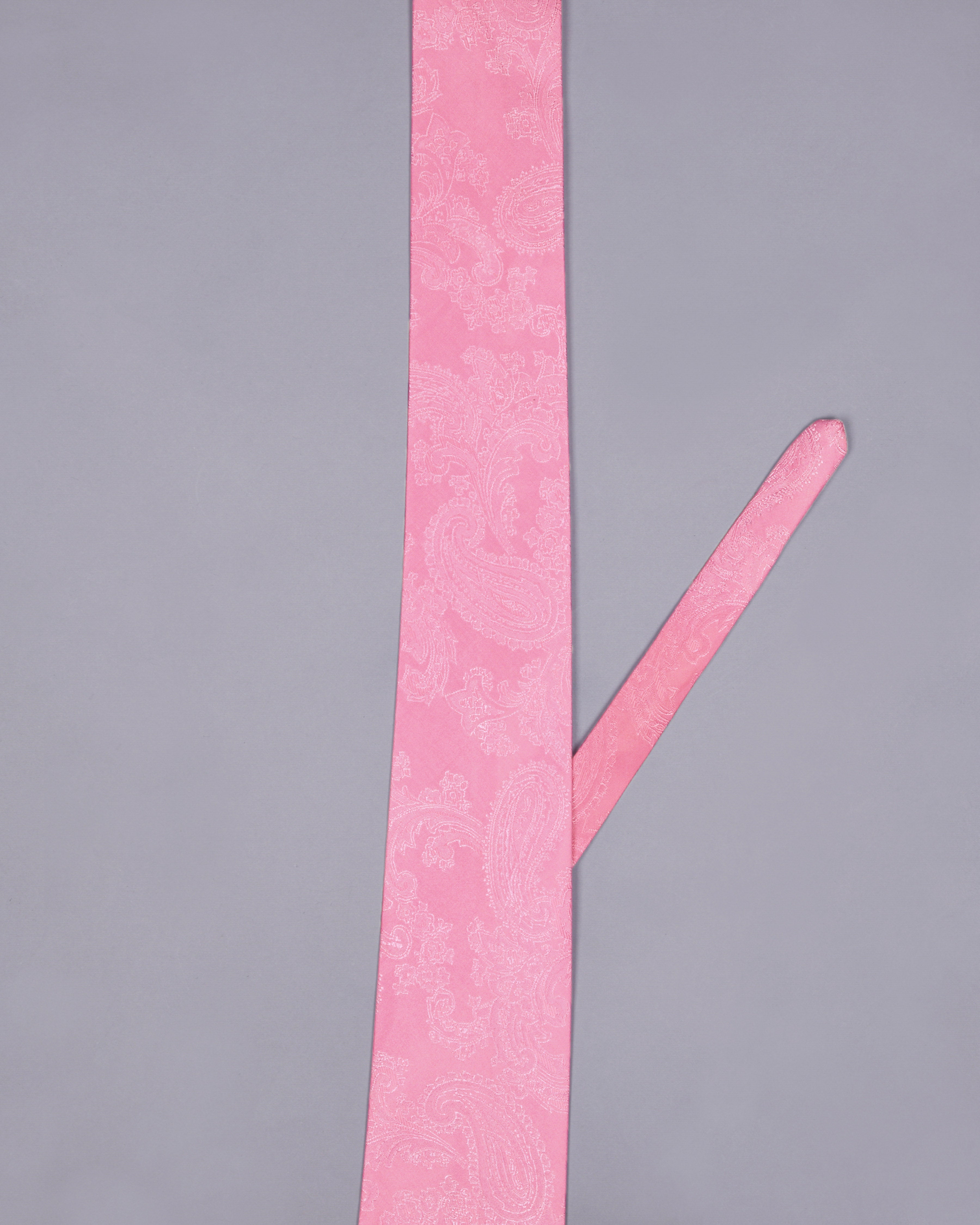 Taffy Pink Paisley Jacquard Tie with Free Pocket square