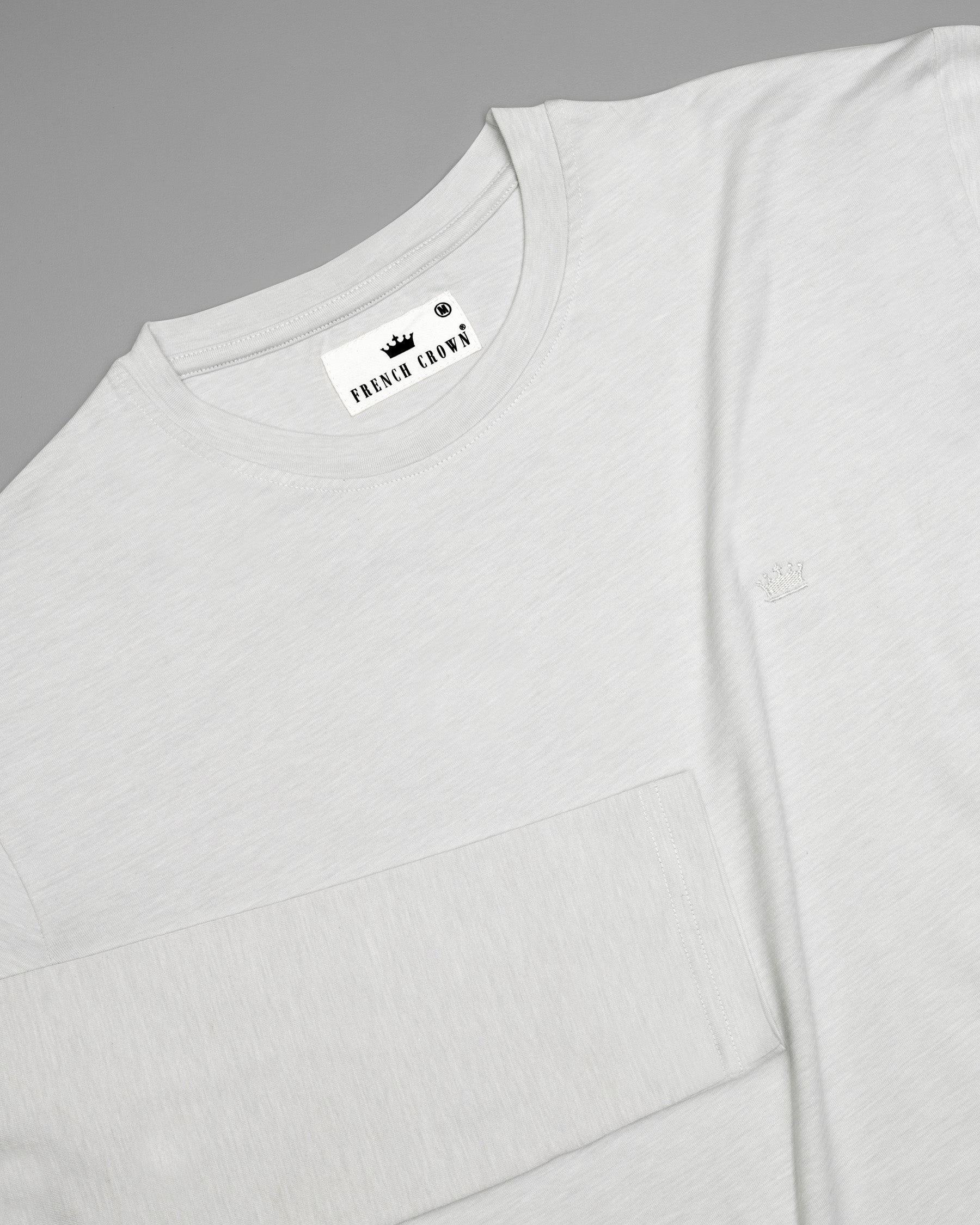 Light grey Slubbed Full-Sleeve Super soft Supima Organic Cotton Jersey T-shirt TS148-S, TS148-M, TS148-L, TS148-XL, TS148-XXL