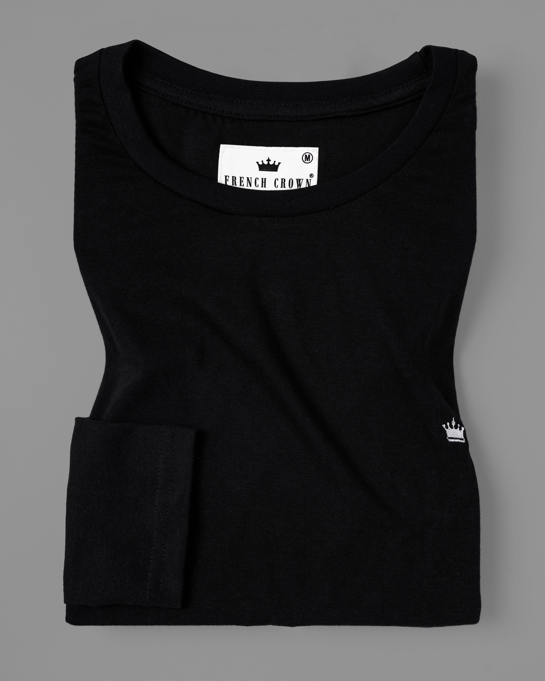 Jet Black Full-Sleeve Super Soft Organic Cotton T-Shirt