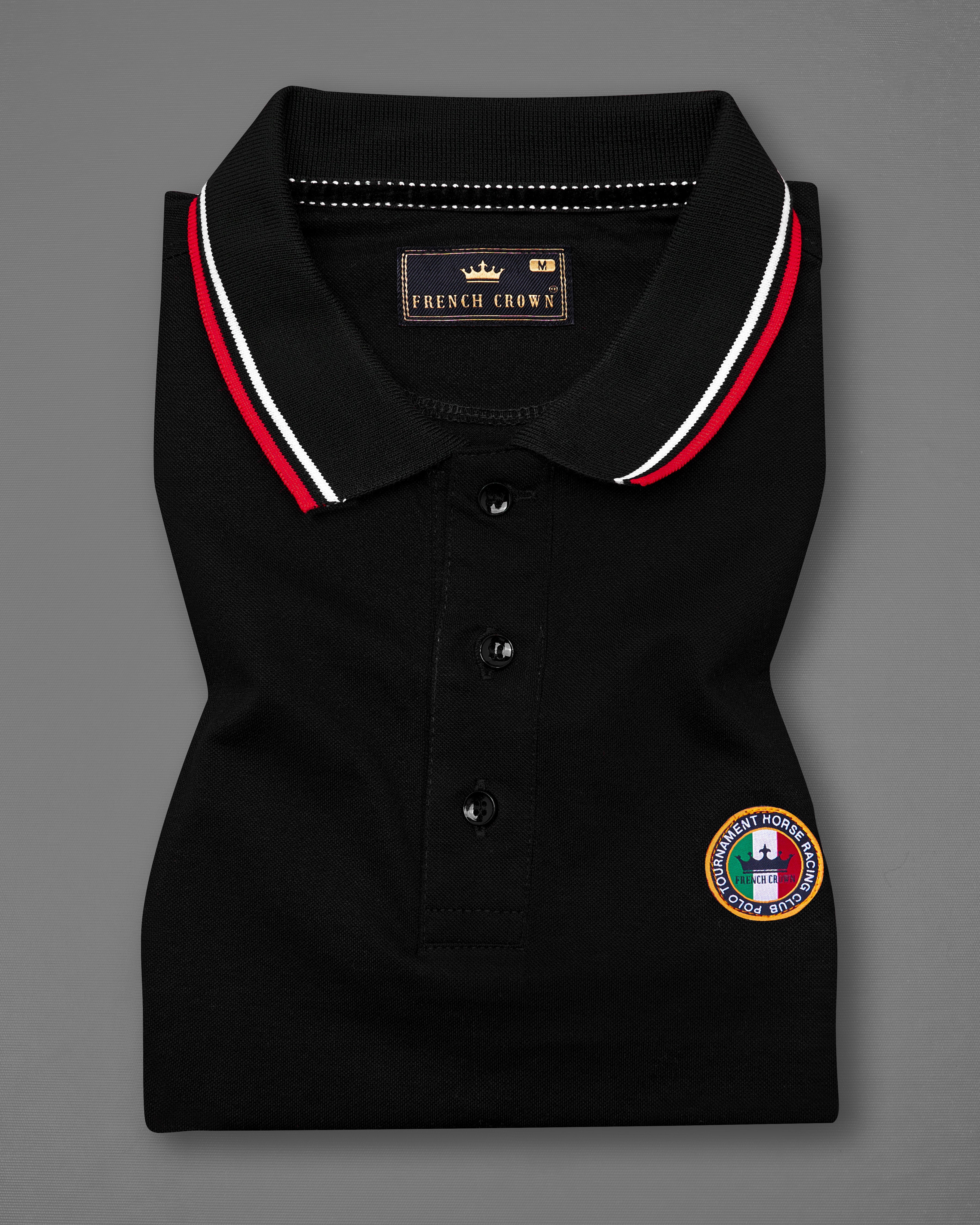 Jade Black Mercerised Pique Premium Cotton Polo TS308-S, TS308-M, TS308-L, TS308-XL, TS308-XXL