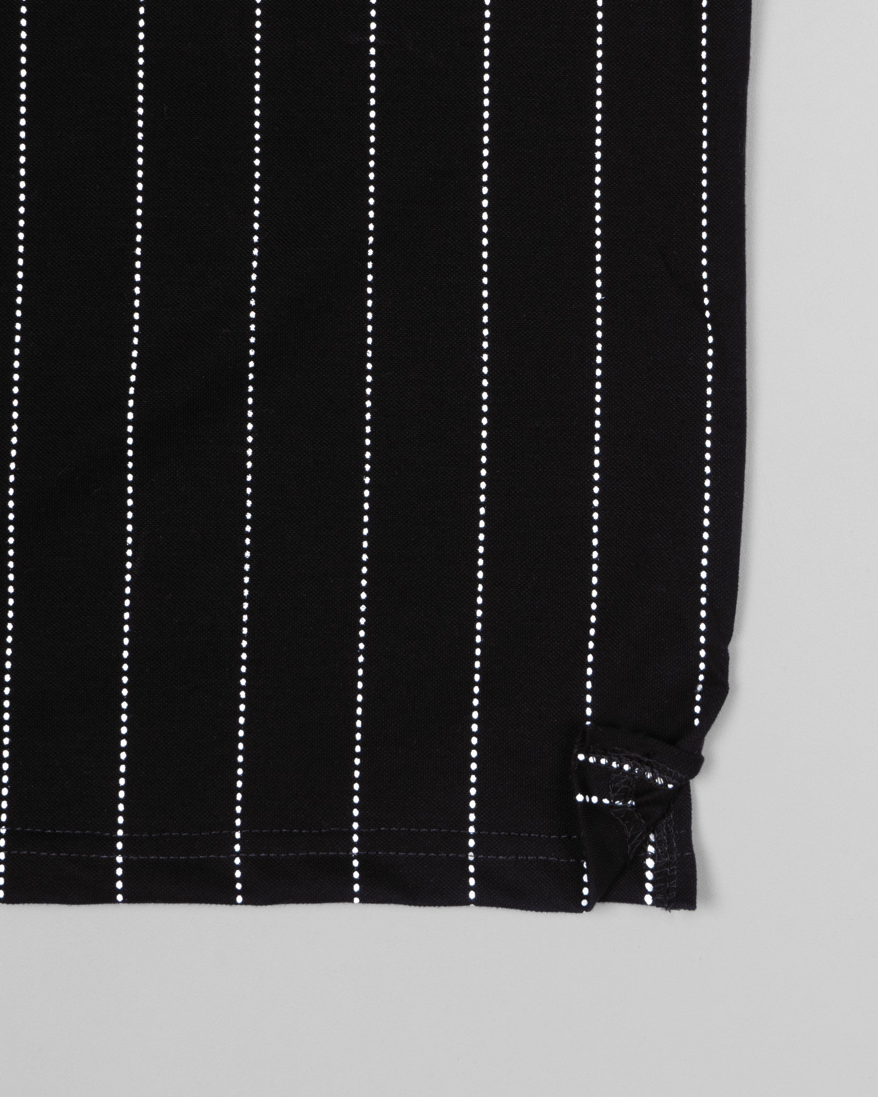 Jade Black with White Stripes Super Soft Organic Cotton Mercerised Pique Polo